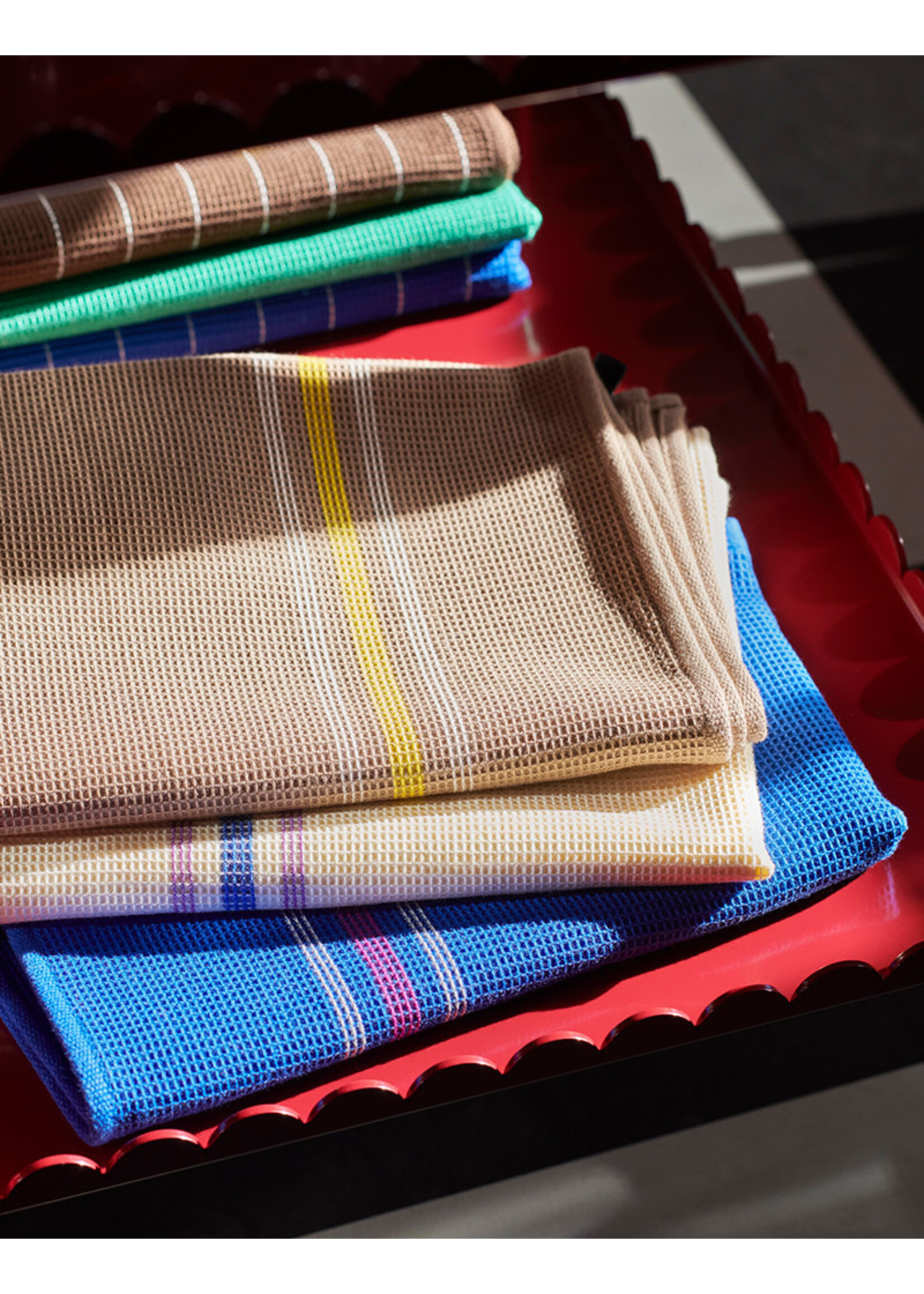 HAY Canteen Tea Towel | Chocolate Pinstripe