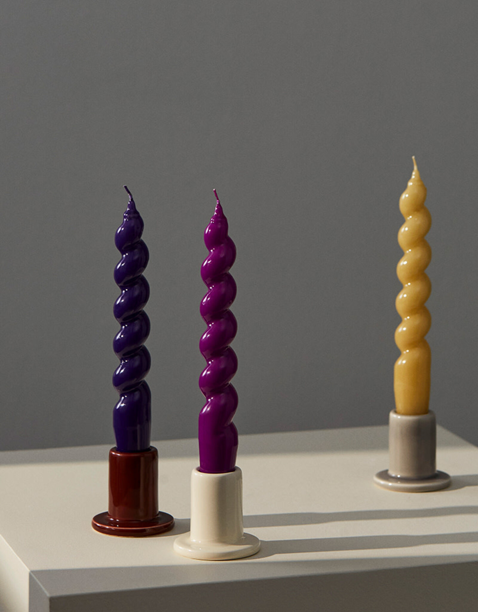 HAY Candle Spiral - Set of 6 - Purple/Fuchsia/Mustard