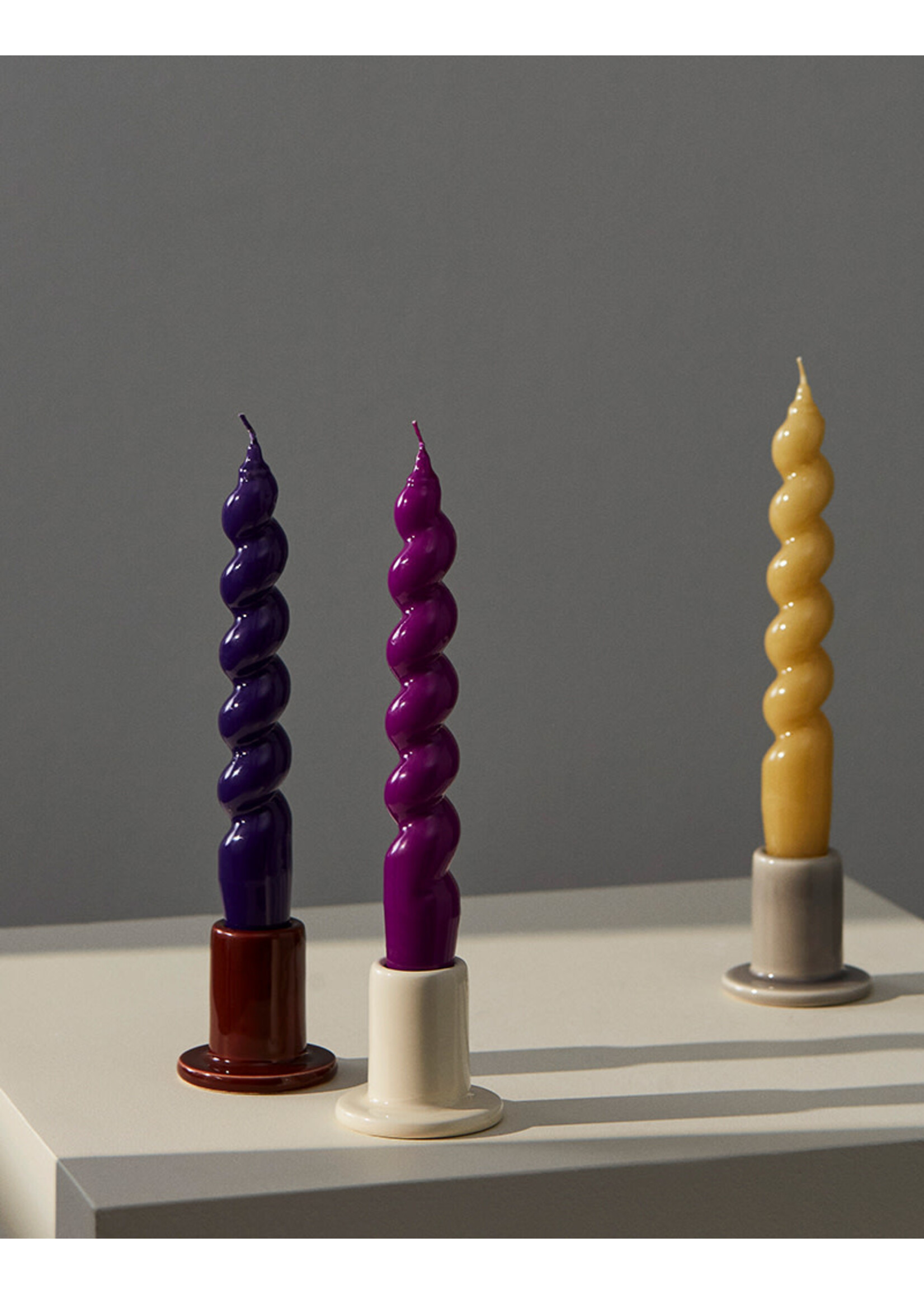 HAY Candle Spiral - Set of 6 - Purple/Fuchsia/Mustard