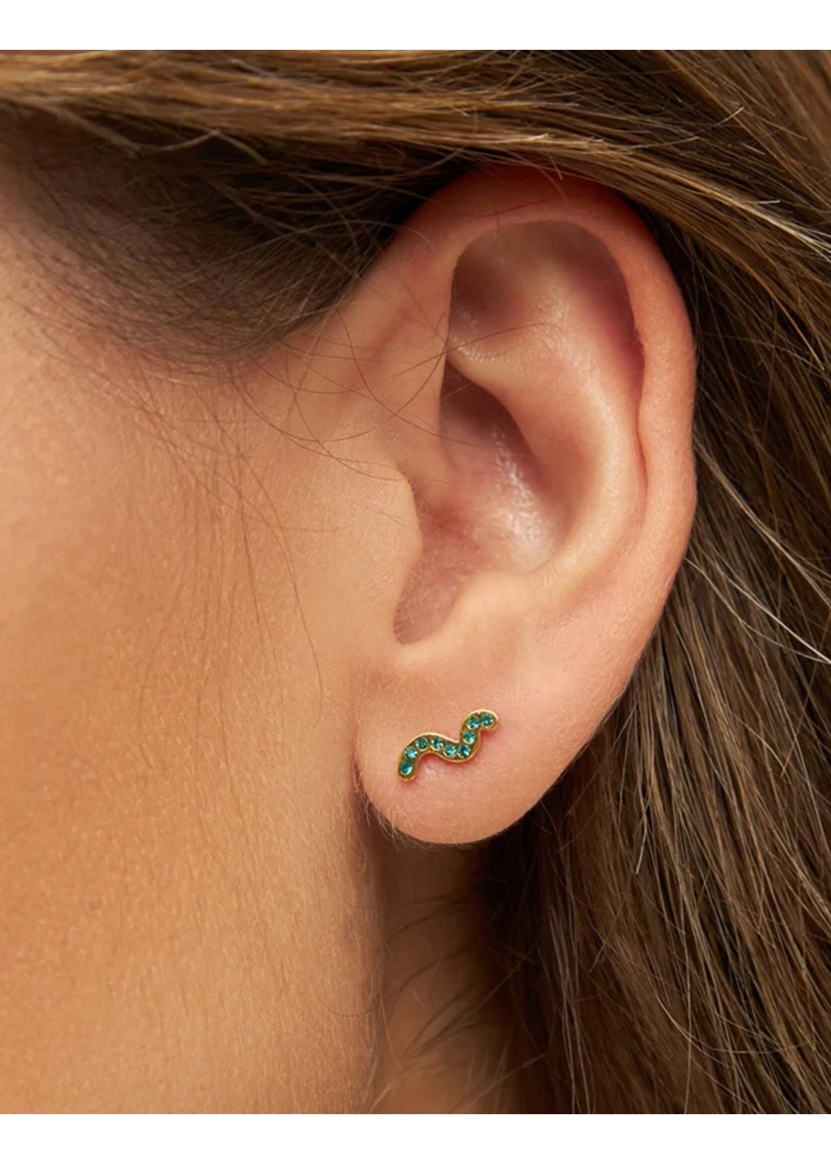 LULU Copenhagen Snaky Oorstud - Green