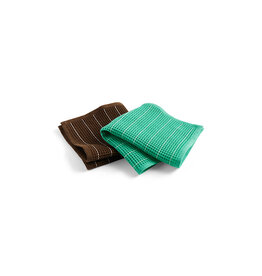HAY Canteen Dish Cloth Set | Chocolate/Emerald
