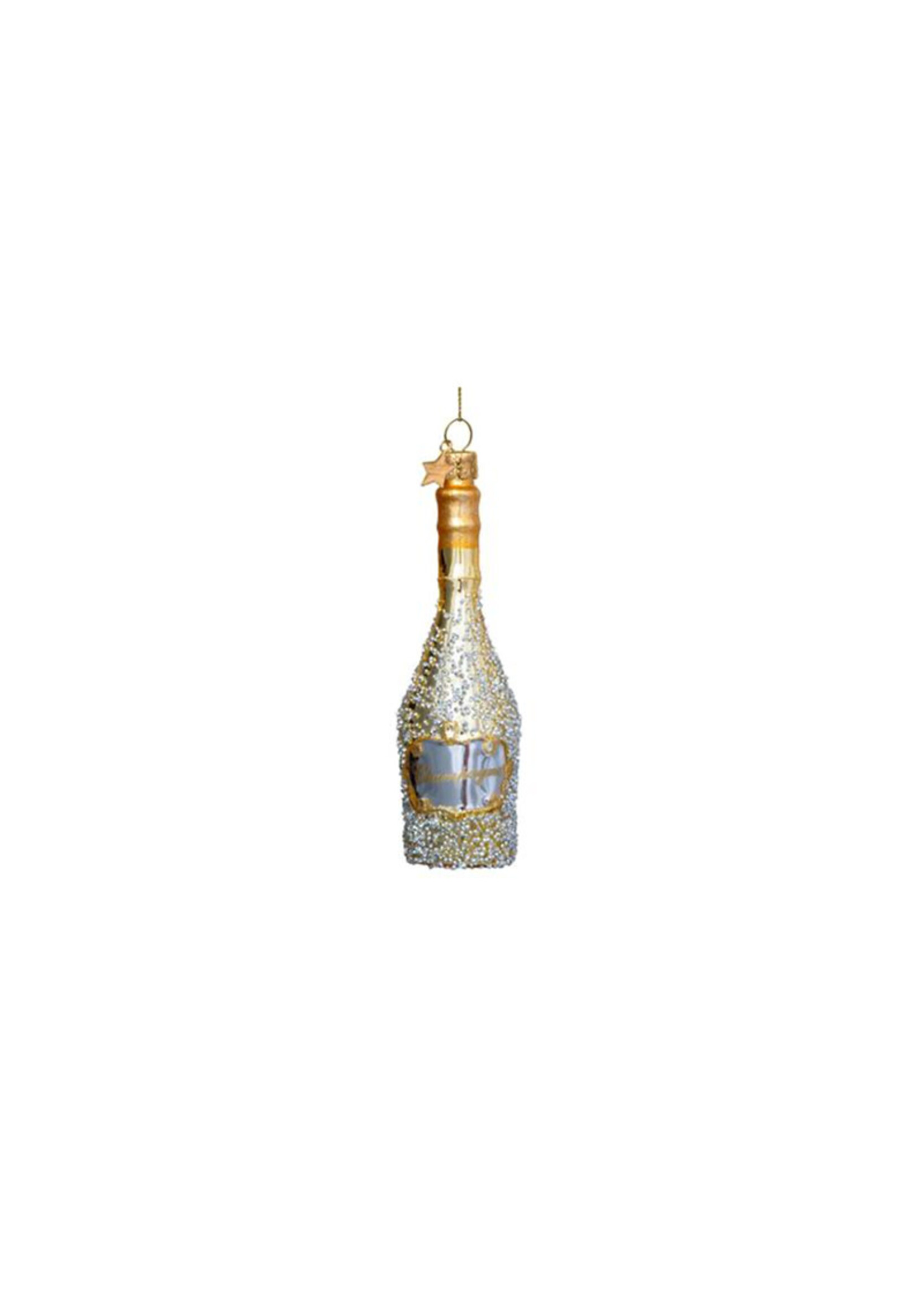 Vondels Glass Ornament - Champagne Bottle