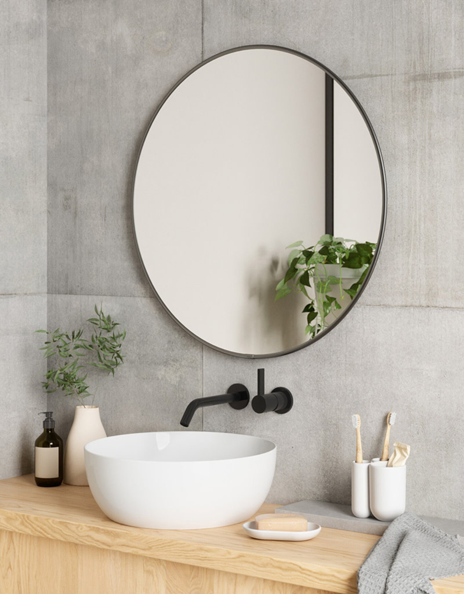 Umbra Hubba Mirror - Ø61 - Grey