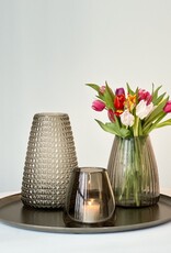XLBoom Dim Vase - Stripe - M - Smoke Grey