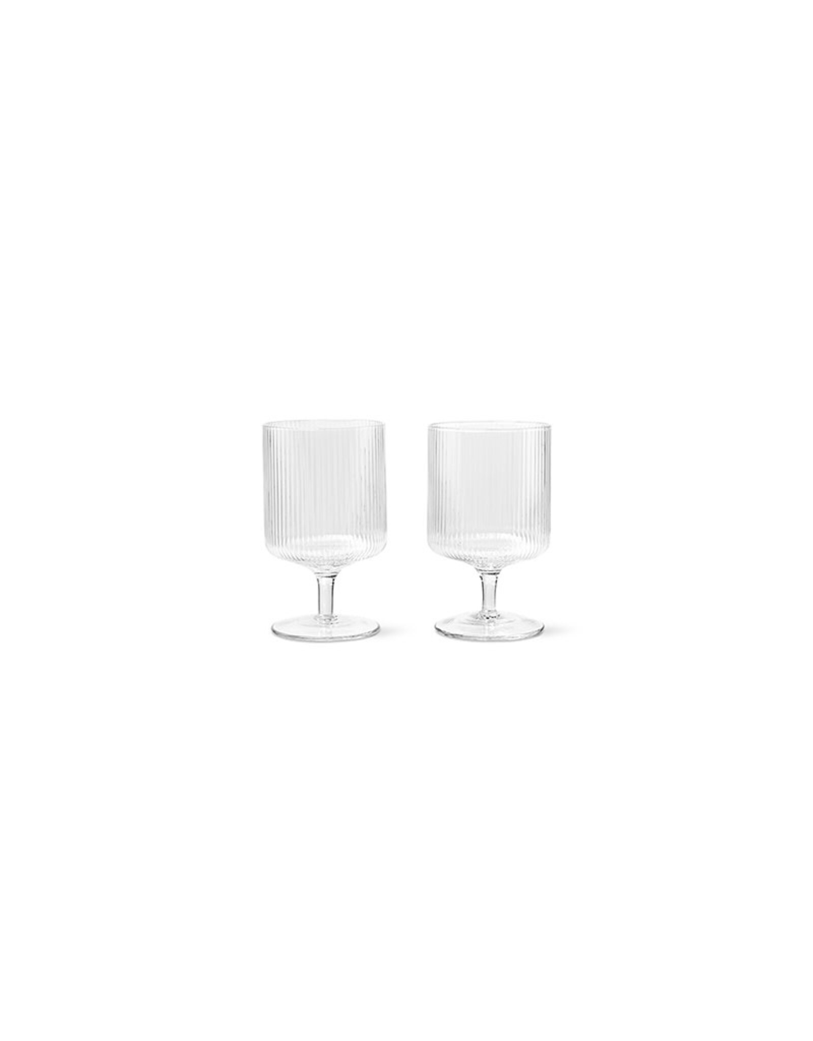 Ferm Living Ripple Wine Glasses - Set of 2 - Clear