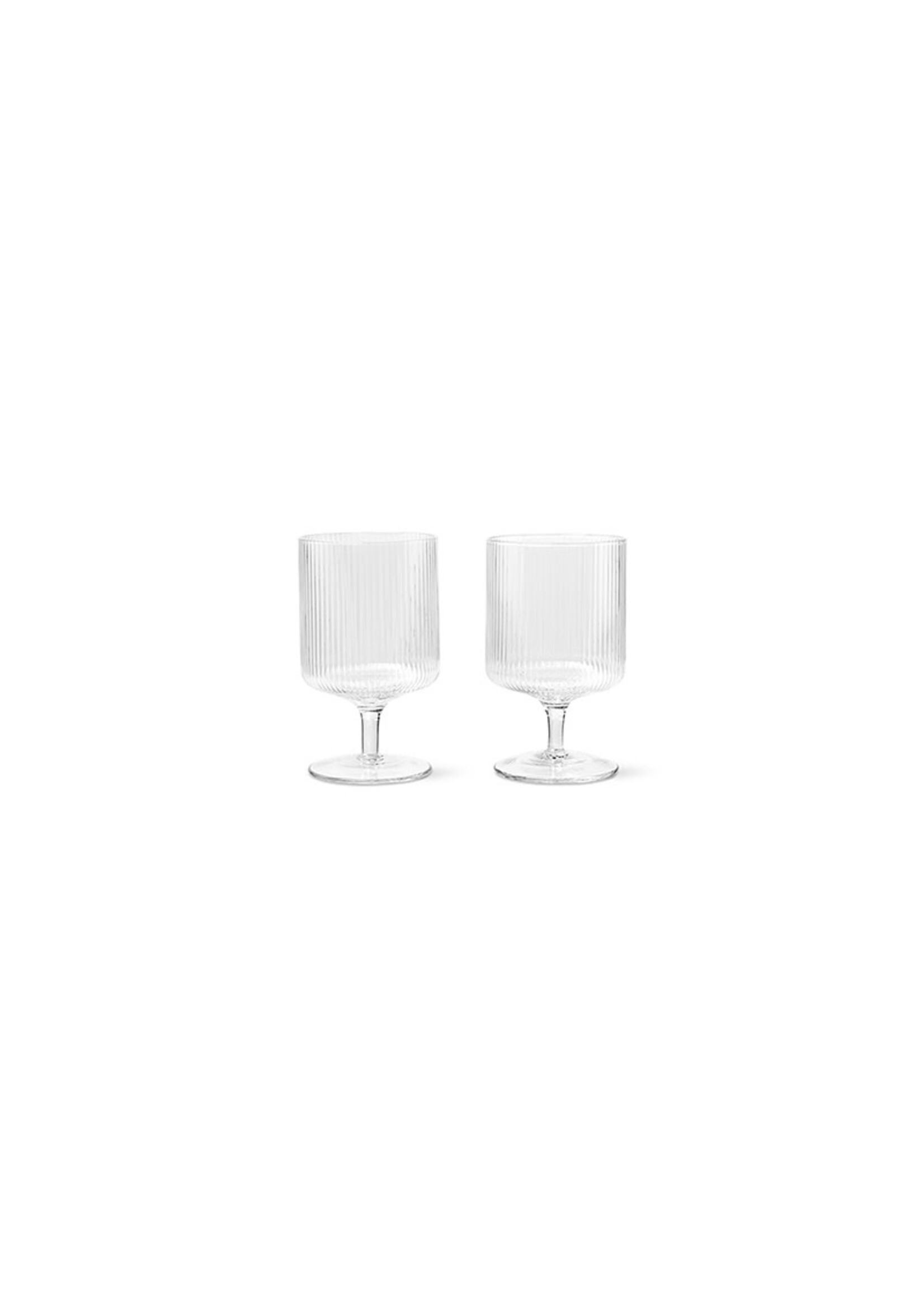 Ferm Living Ripple Wine Glasses - Set of 2 - Clear