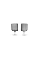 Ferm Living Ripple Wine Glasses - Set of 2 - Smoked Grey