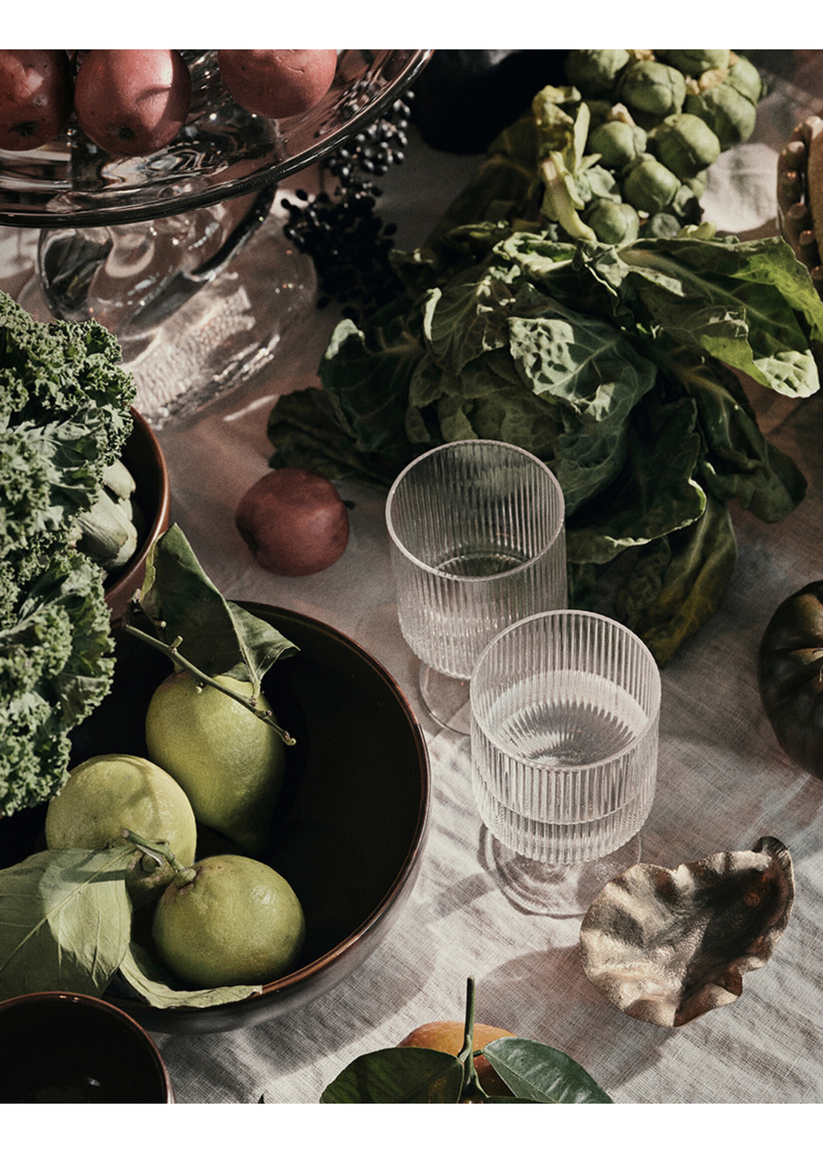 Ferm Living Ripple Wine Glasses - Set of 2 - Clear