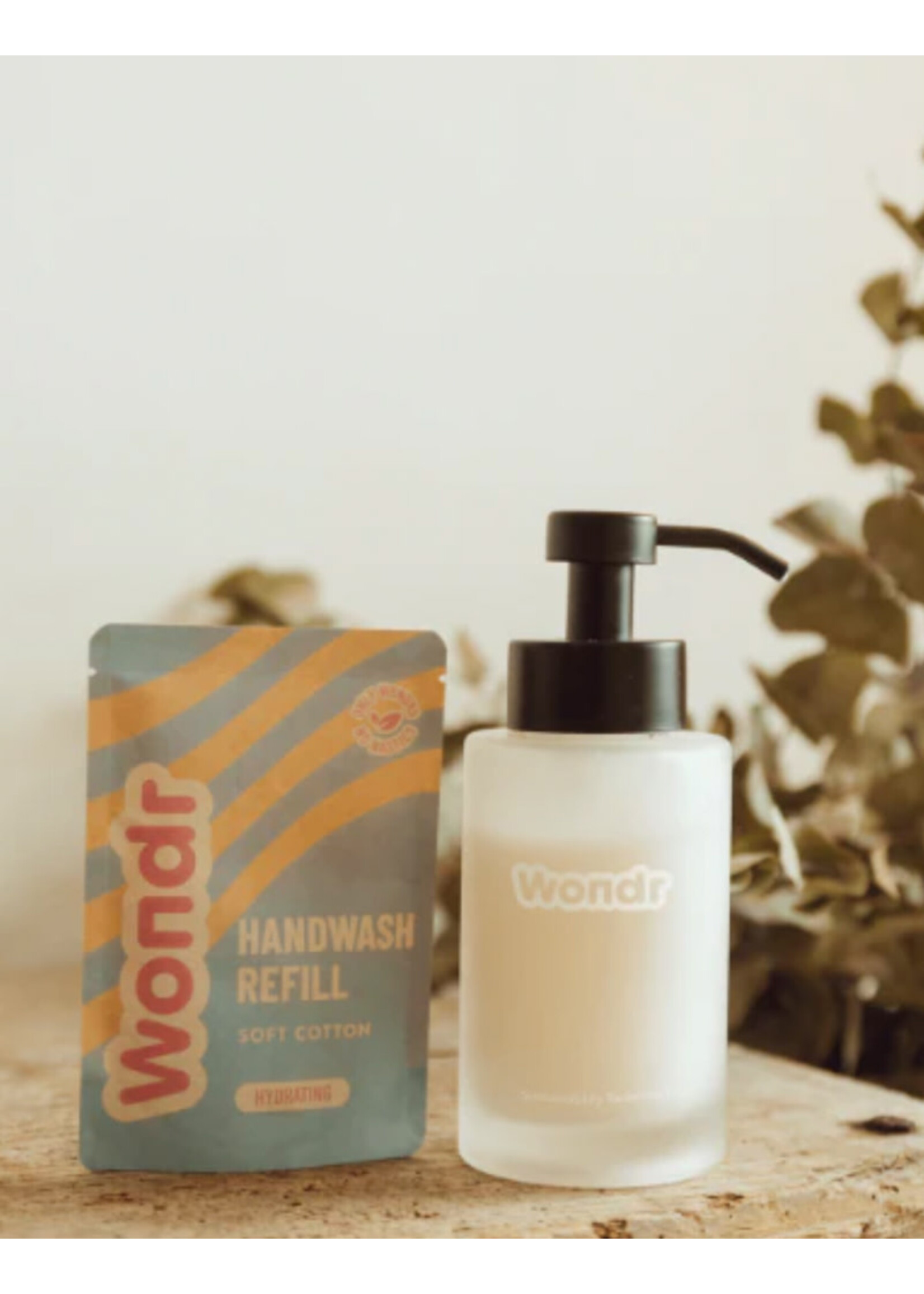 Wondr Handsoap Bottle + Powder Refill | Soft Cotton