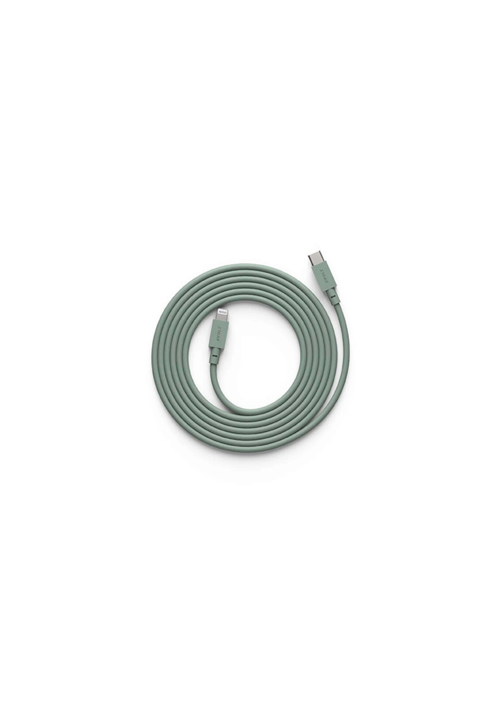 AVOLT Cable 1 - USB-C to Lightning - Oak Green