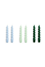 HAY Candle Spiral - Set of 6 - Light Blue/Mint/Green