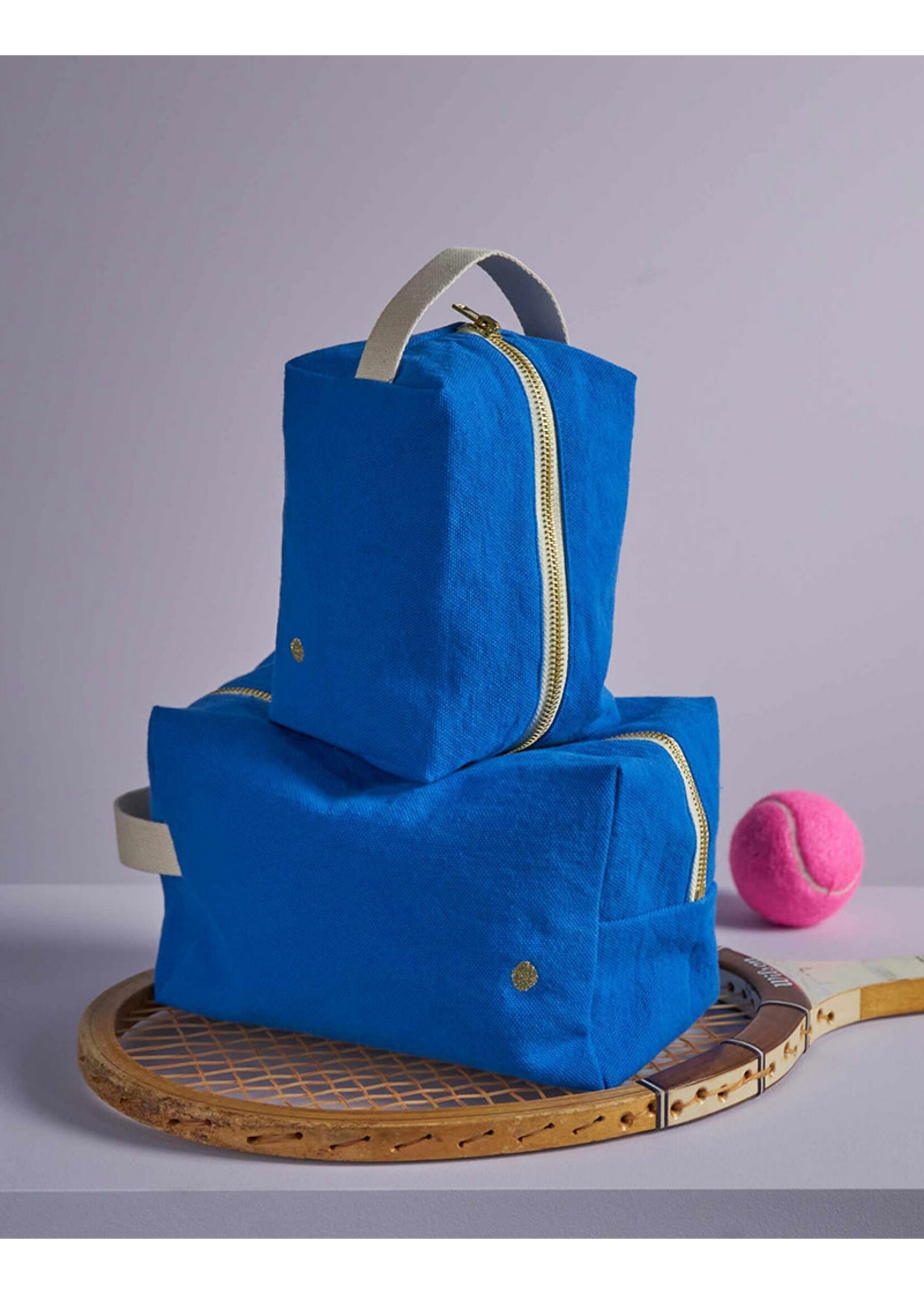 La cerise sur le gâteau Cube Pouch S - Bleu Mecano