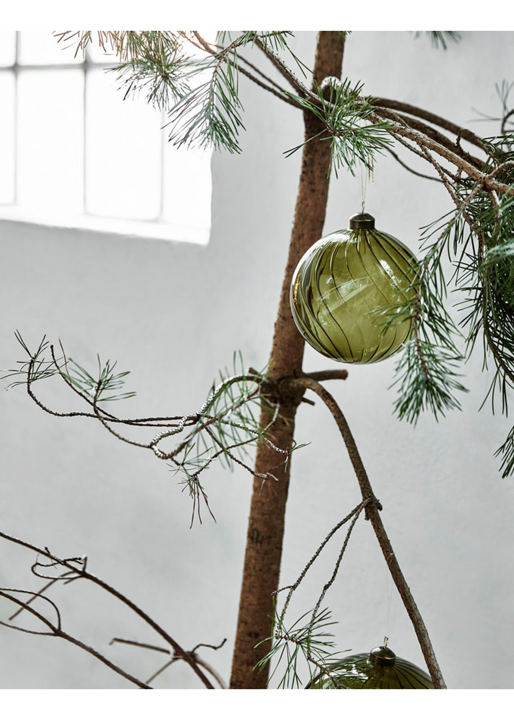 House Doctor Christmas Ornament - Fluted Green Ø12