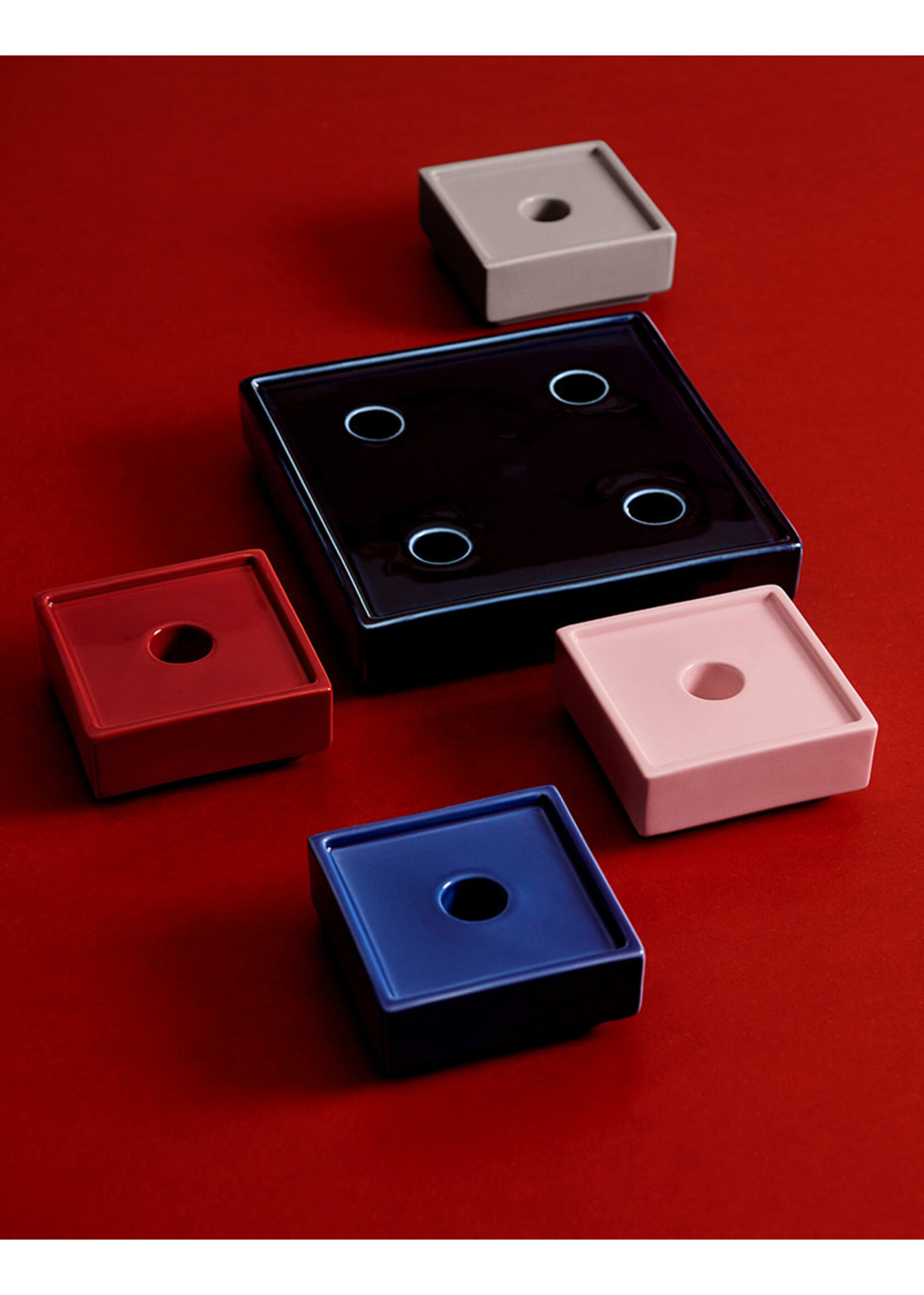 HAY Mattone Candleholder L - Dark Blue