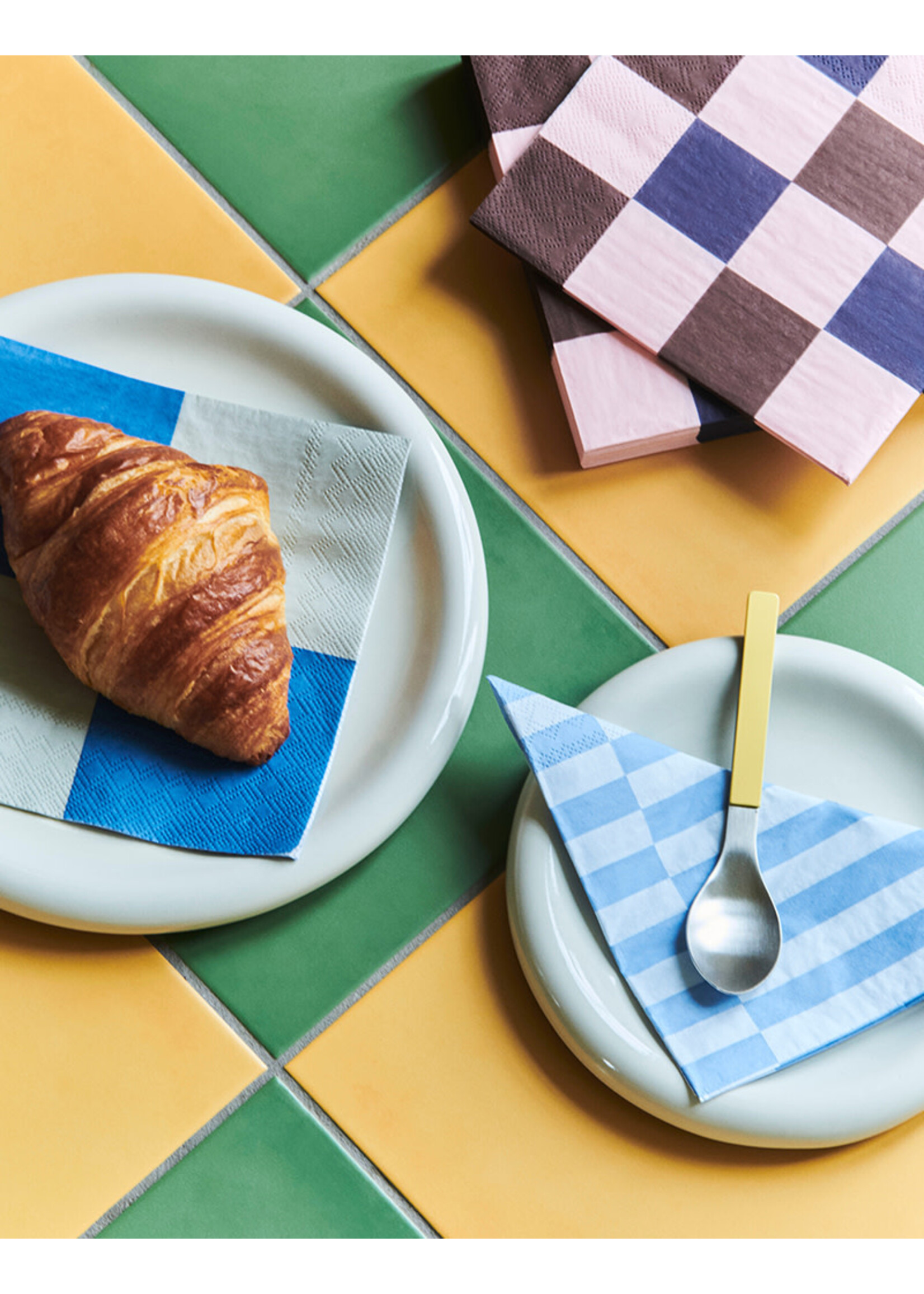 HAY Pattern Napkins Dinner Check - Off-White/Blue