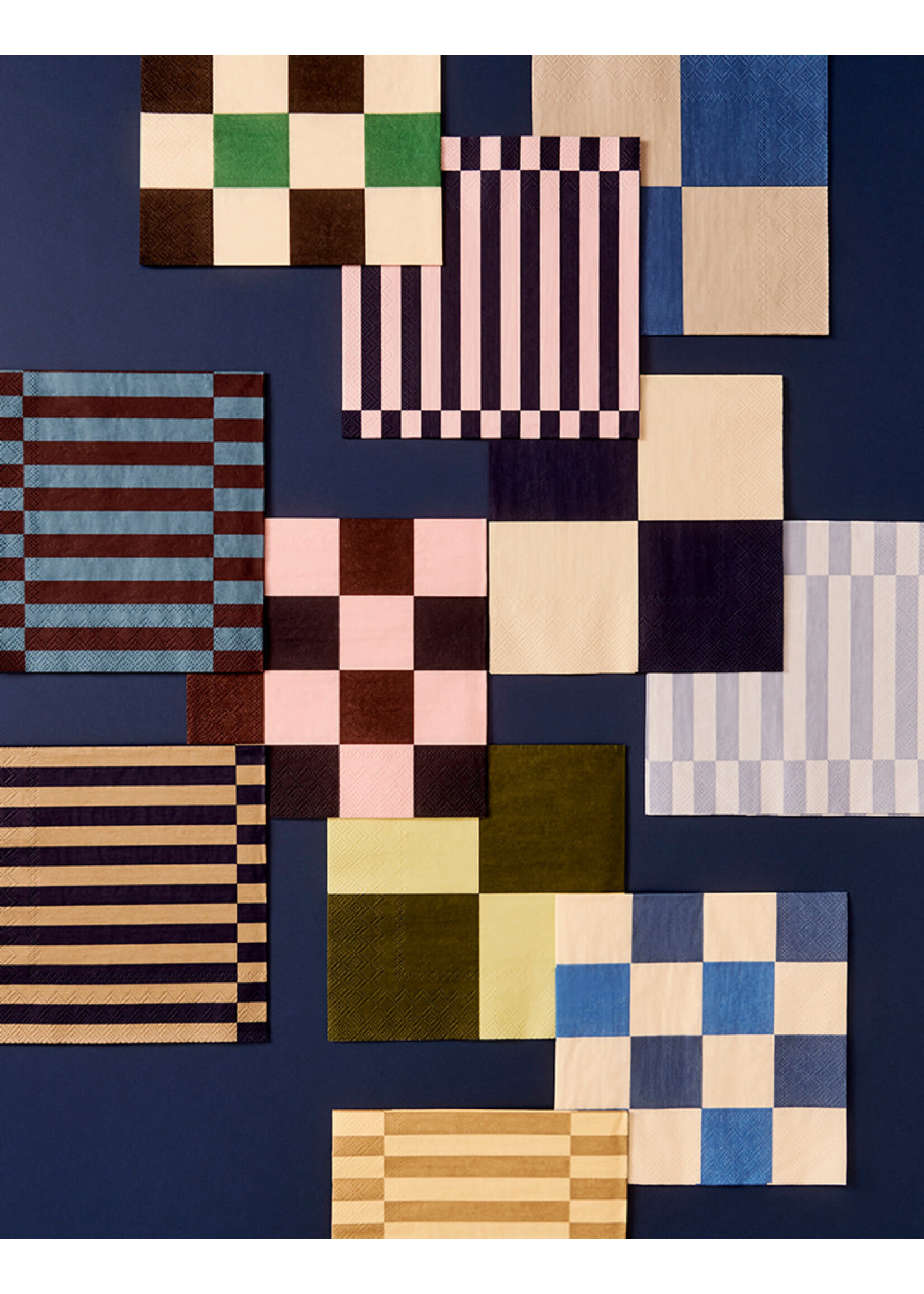HAY Pattern Napkins Lunch Check - Off-White/Blue