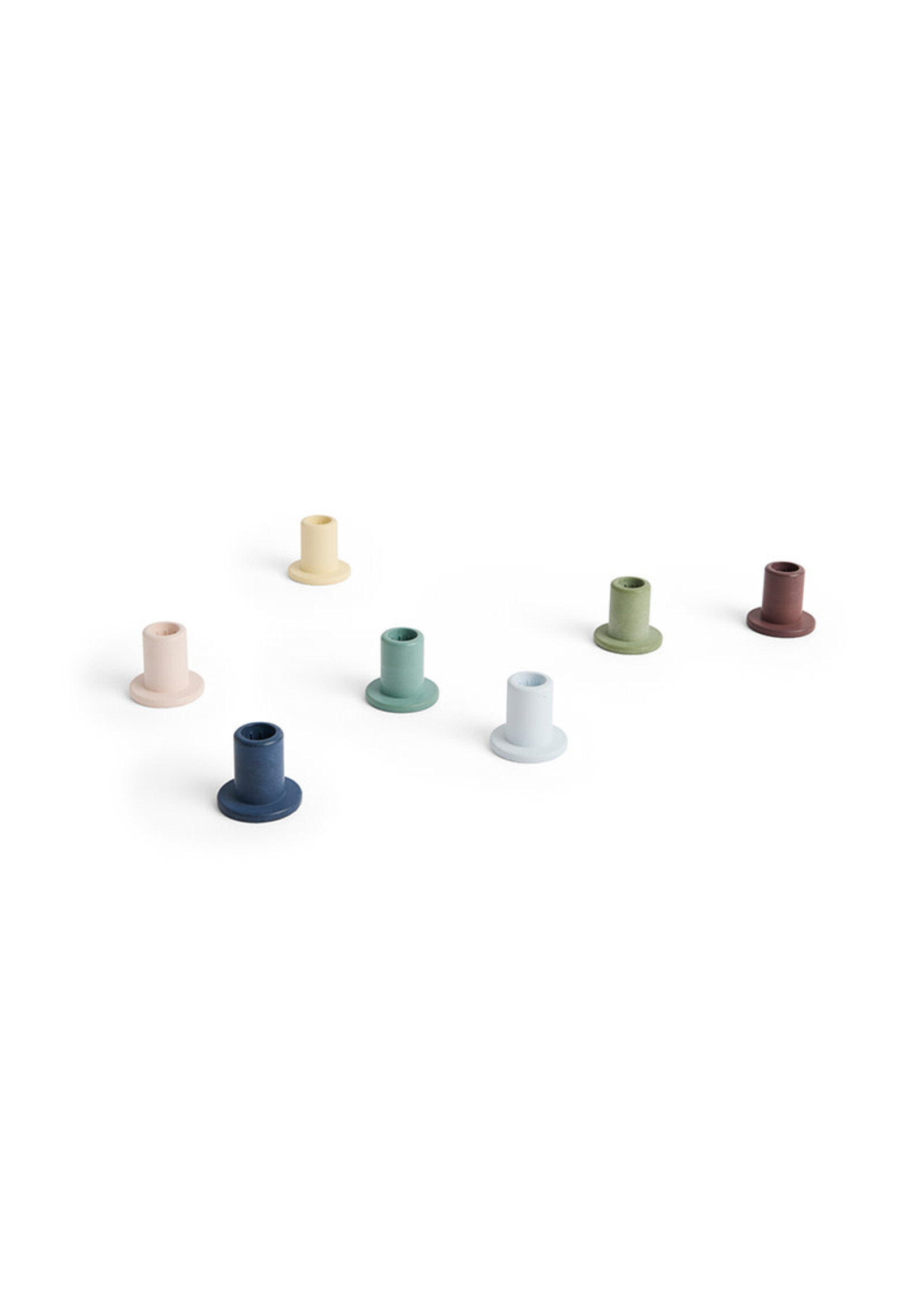 HAY Tube Candleholder Concrete - Light Blue