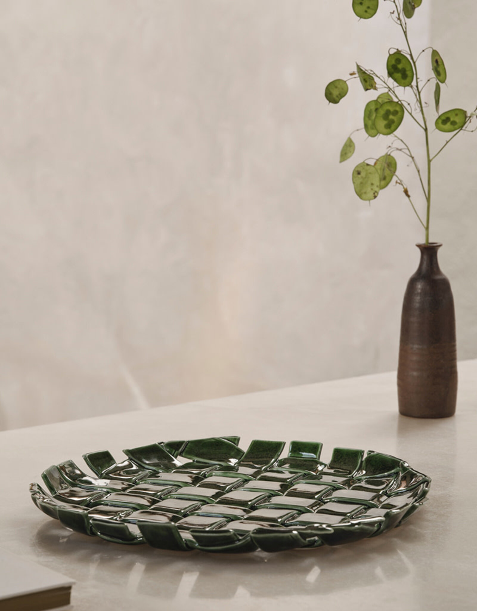 Ferm Living Plait Platter - Emerald Green