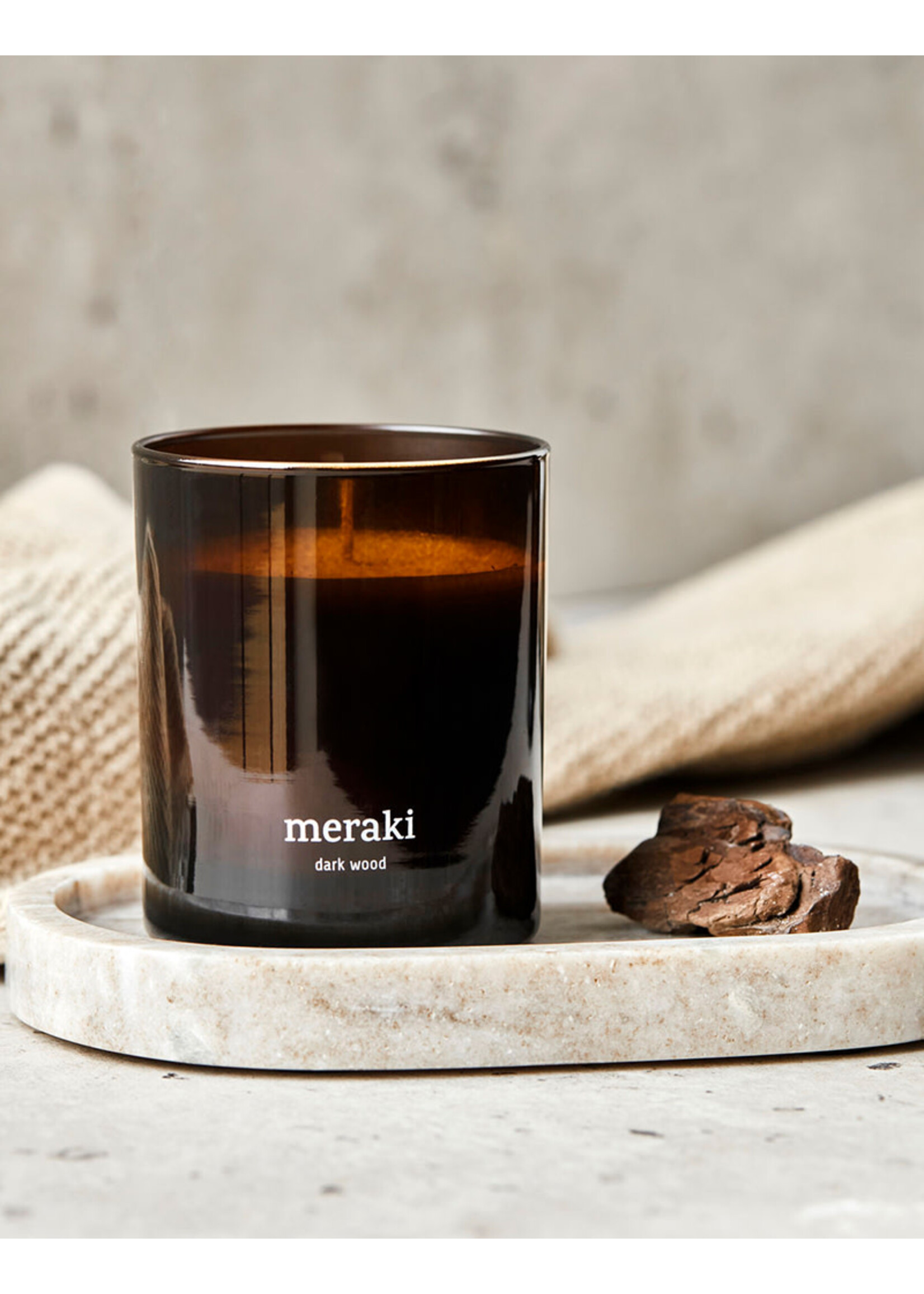 Meraki Scented Candle - Dark Wood