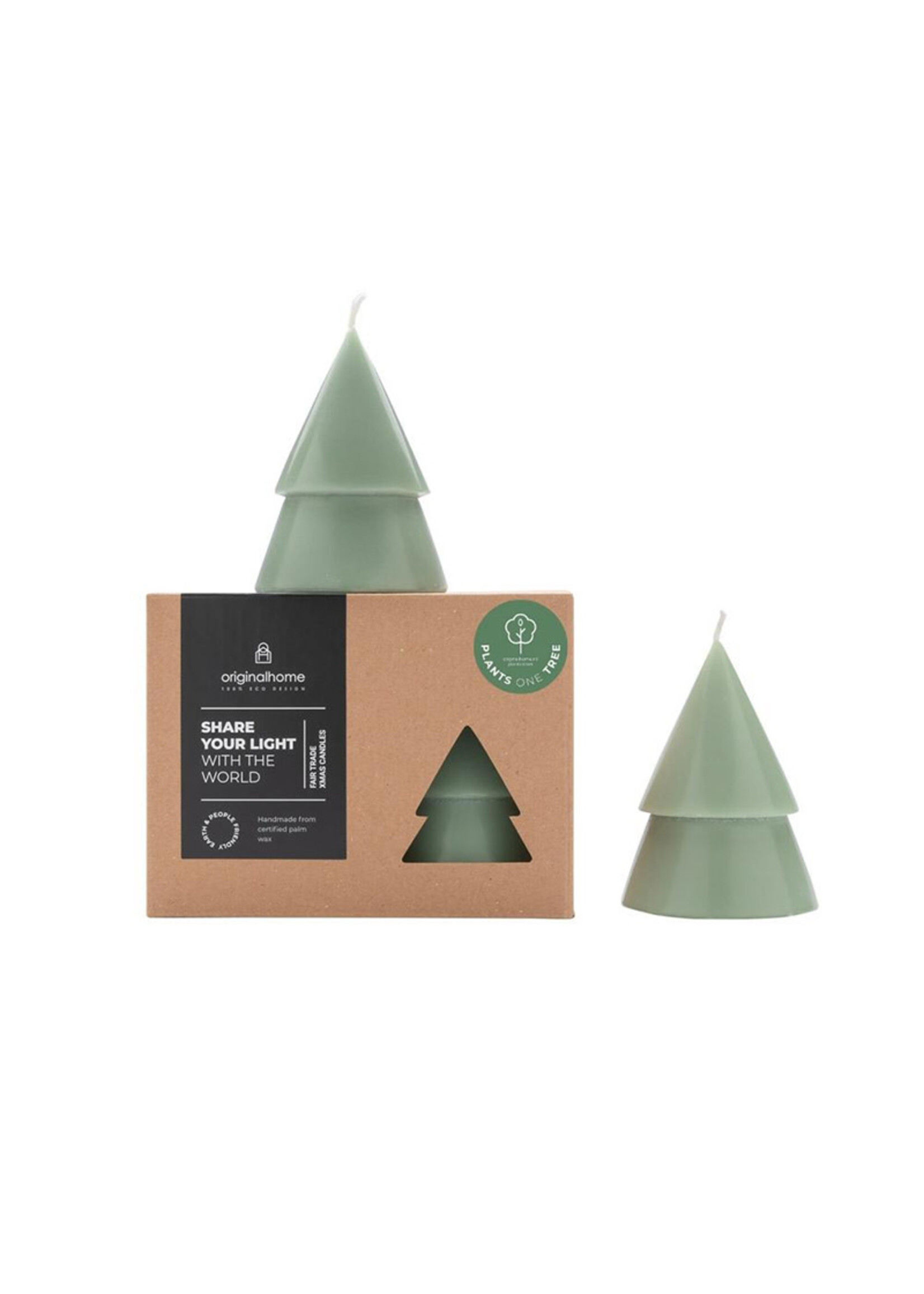 Original Home Tree Candle - M - Green - set of 2