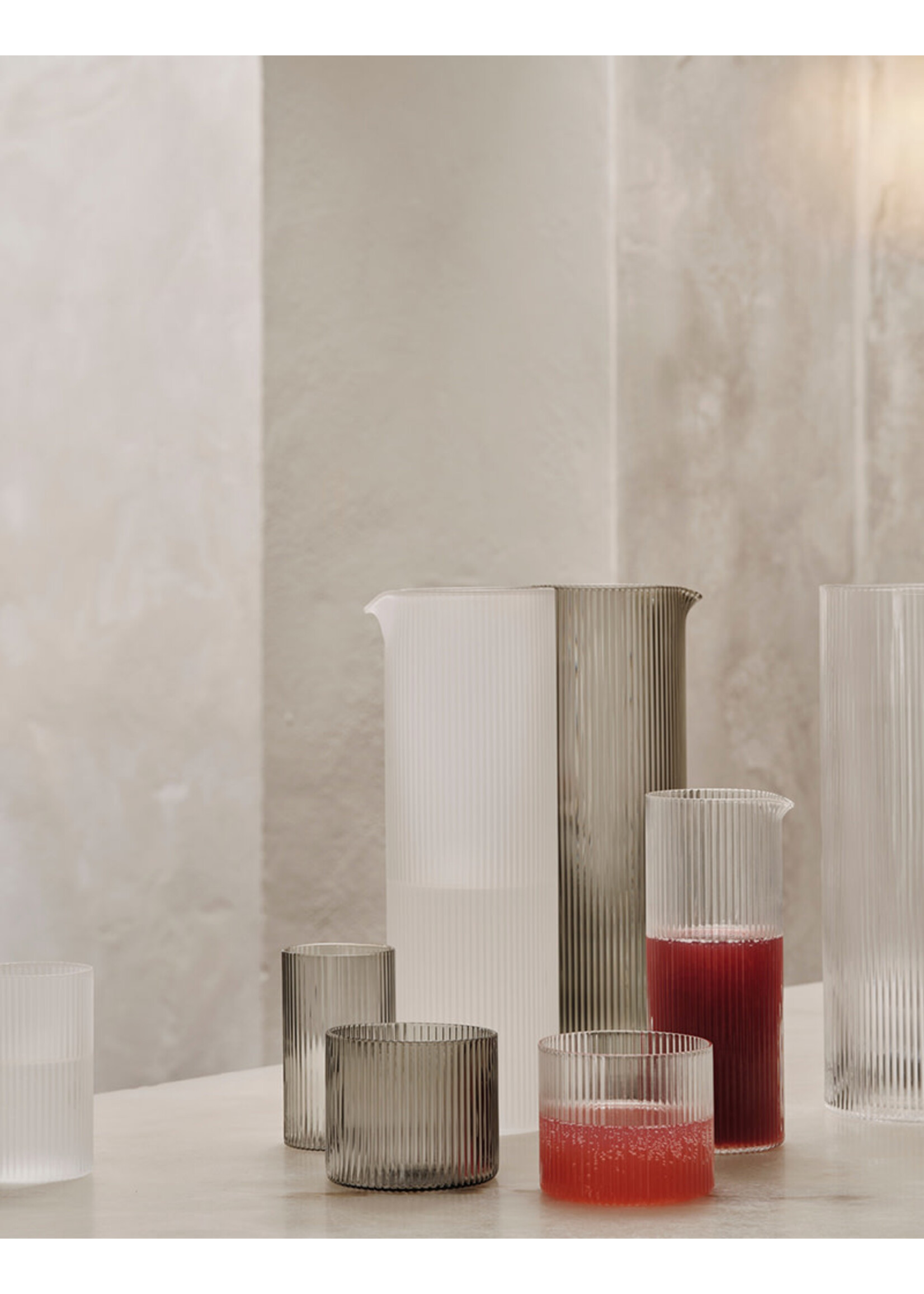 Ferm Living Ripple Water Jug - Smoked Grey