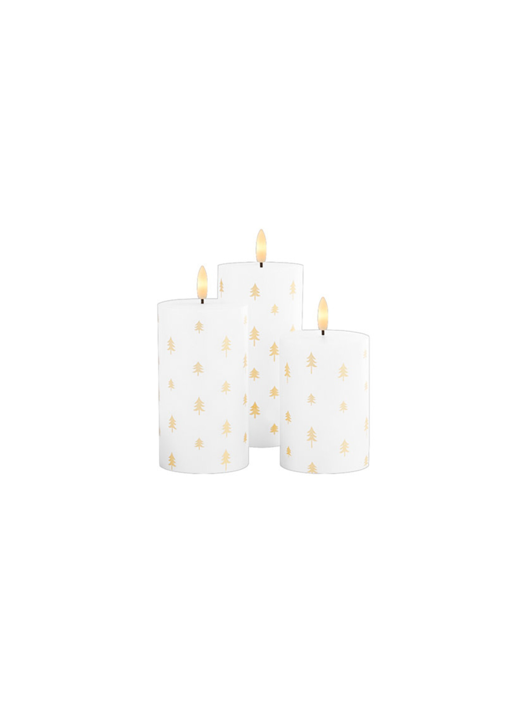 Sirius Sille Gold Trees Rechargeable Led Candle | Set of 3