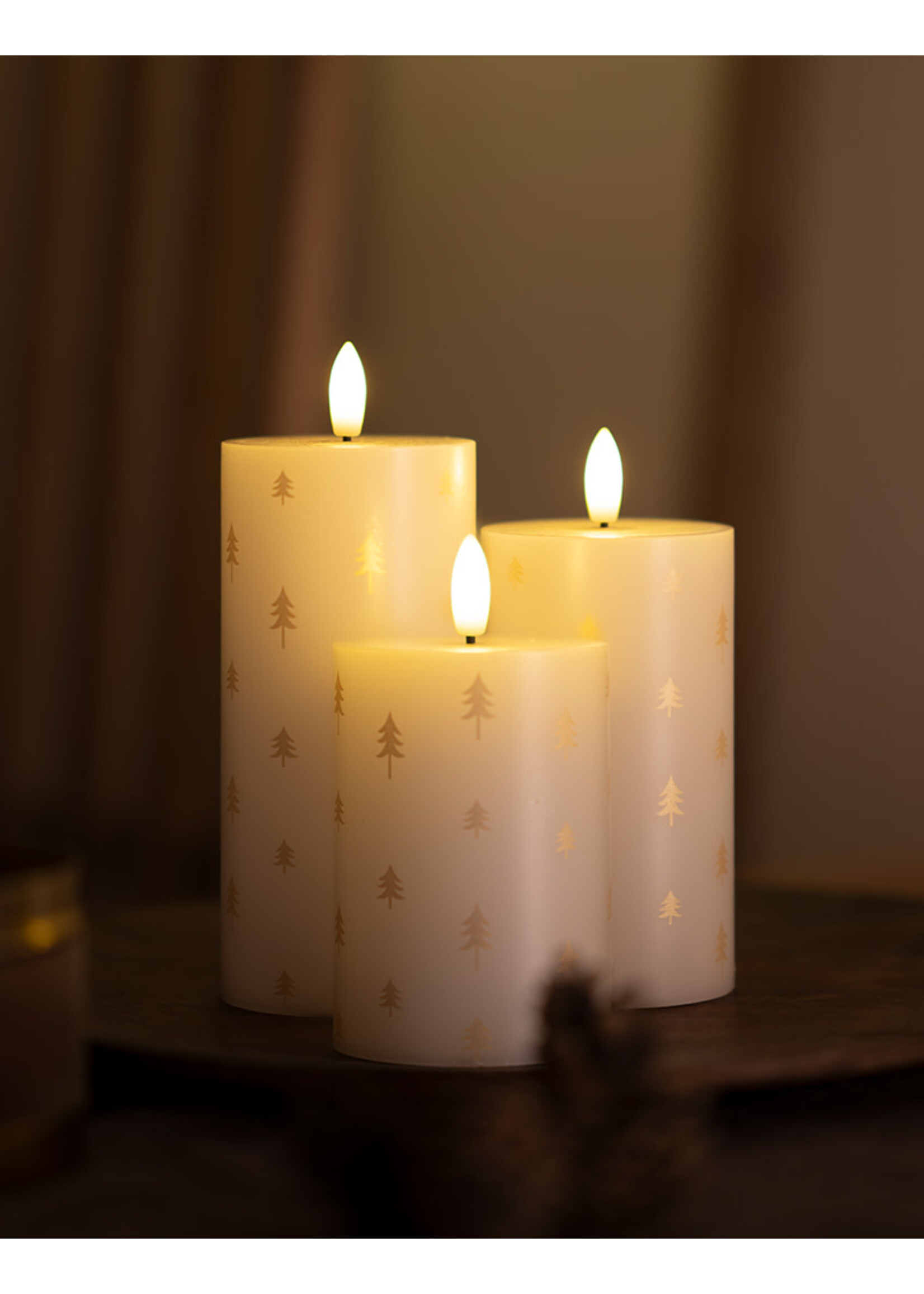 Sirius Sille Gold Trees Rechargeable Led Candle | Set of 3