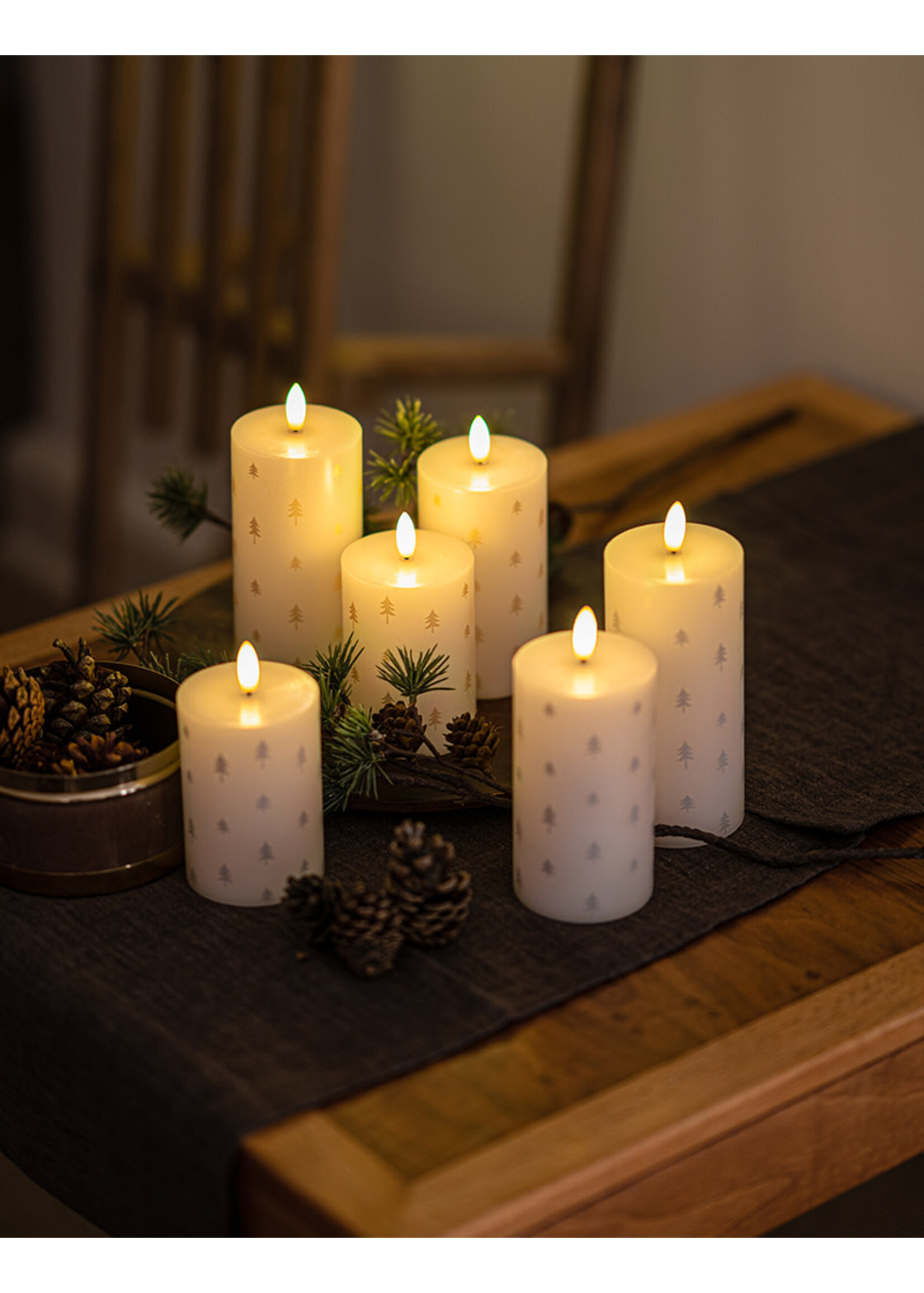 Sirius Sille Gold Trees Rechargeable Led Candle | Set of 3