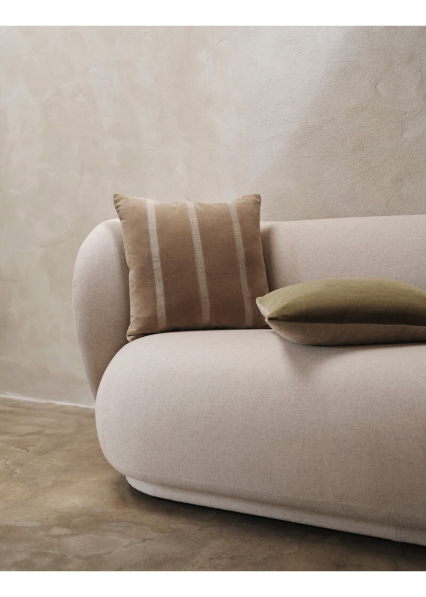 Ferm Living Senti Stripe Cushion - 50 x 50 - Dark Sand/linen