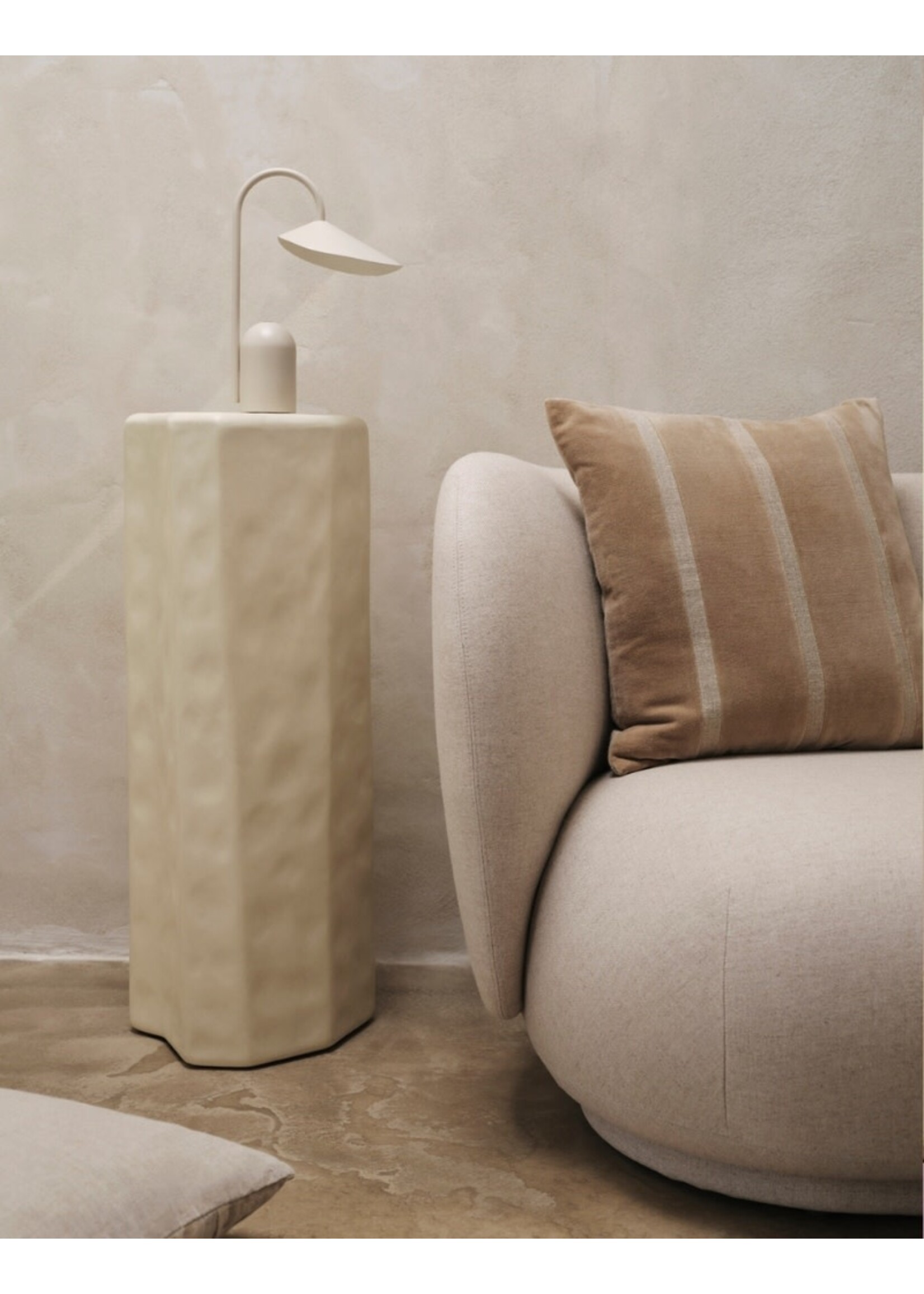 Ferm Living Senti Stripe Cushion - 50 x 50 - Dark Sand/linen