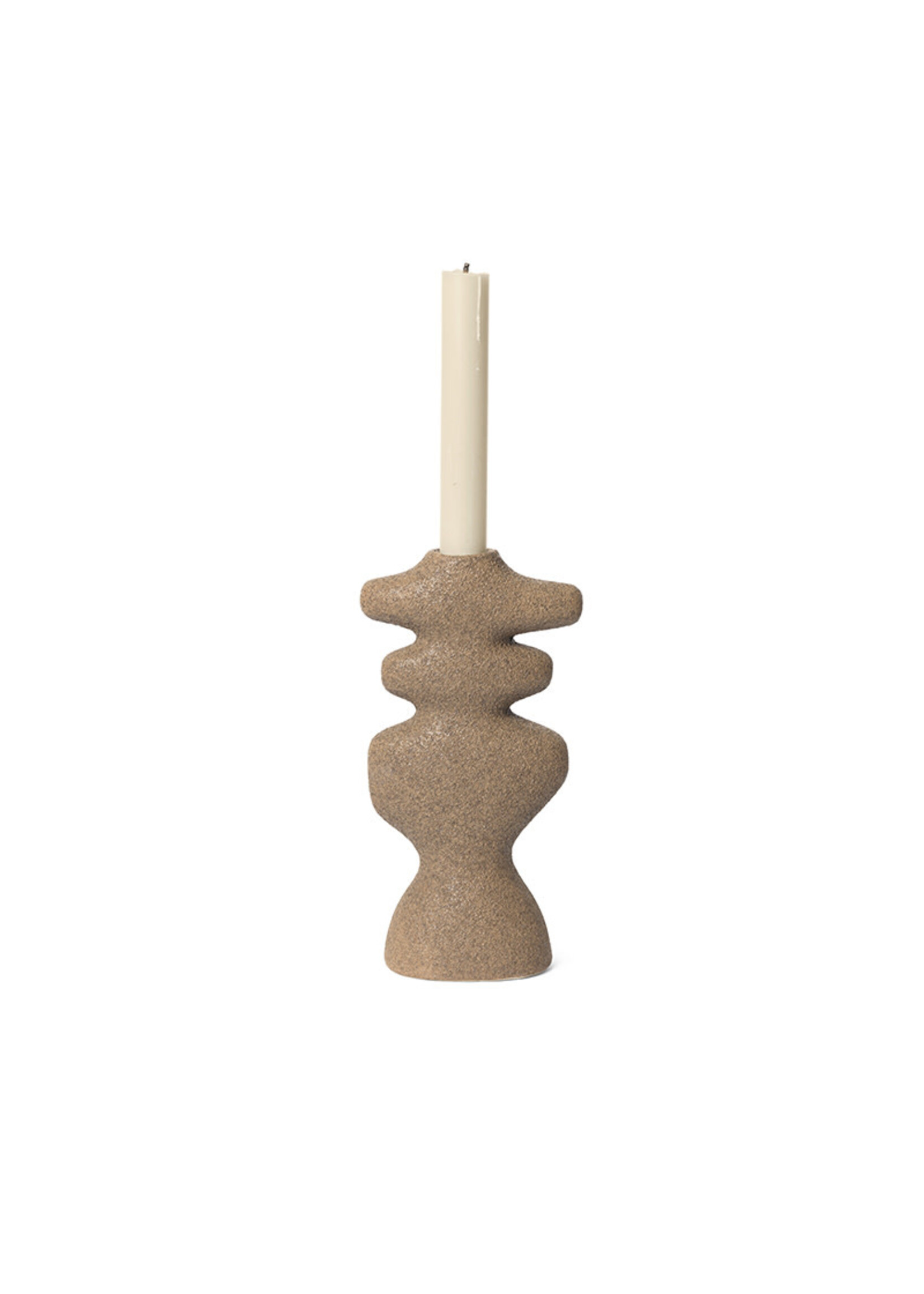 Ferm Living Yara Candle Holder - L - Dark Sand