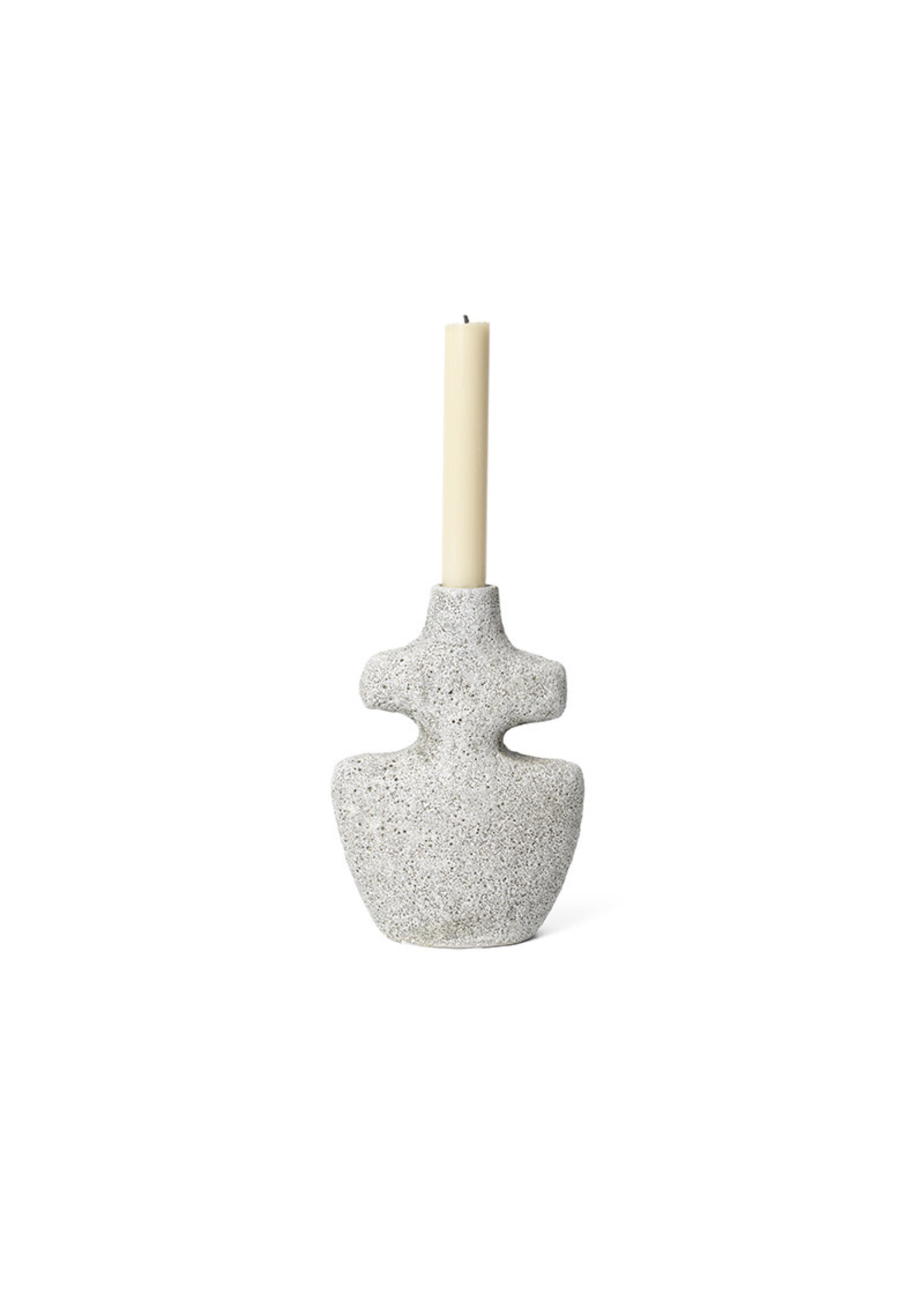 Ferm Living Yara Candle Holder - M - Grey Pumice