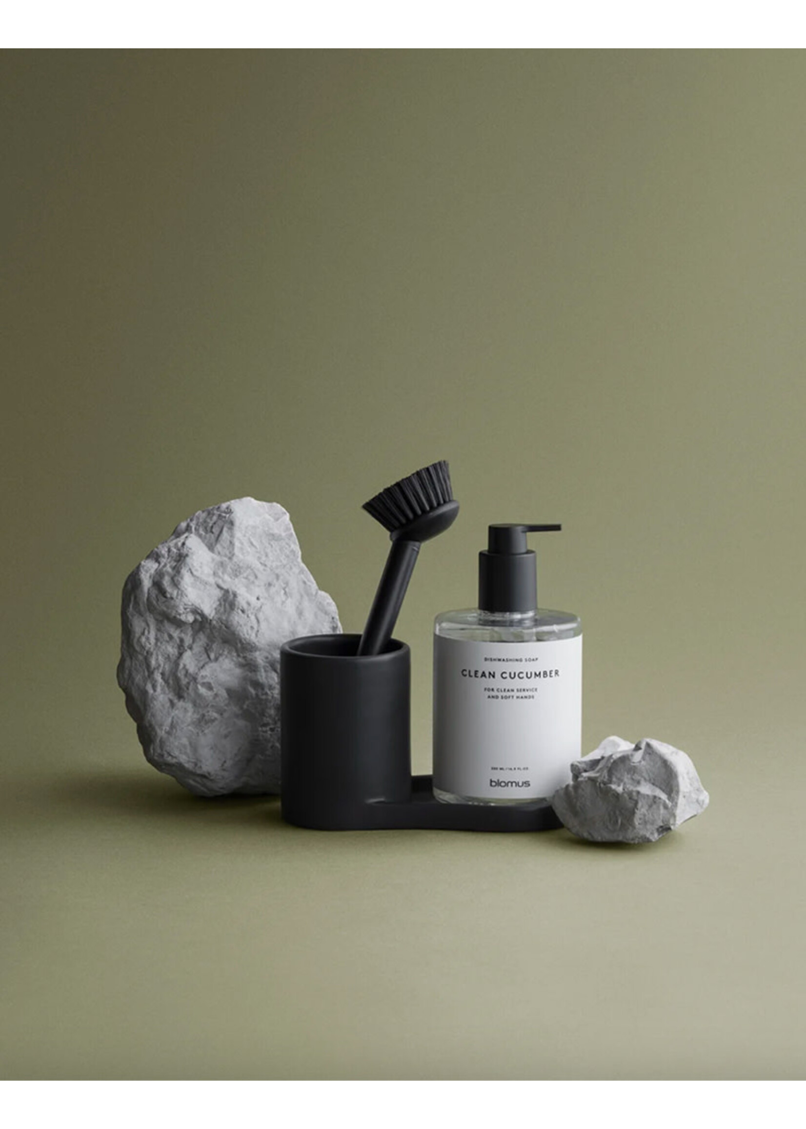 Blomus Piro zeep + borstel houder - zwart