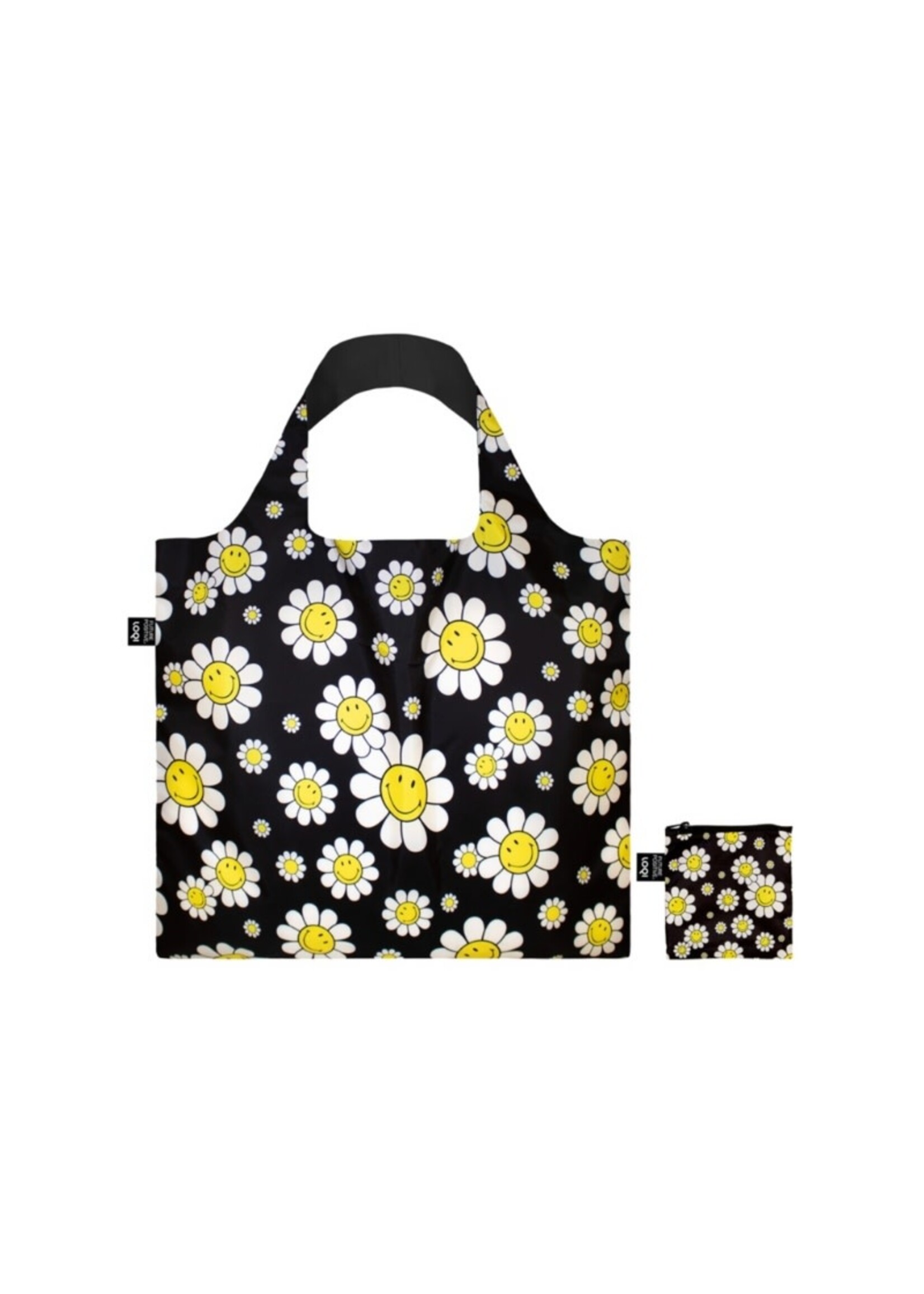 LOQI Shopping Bag | Flowers Black