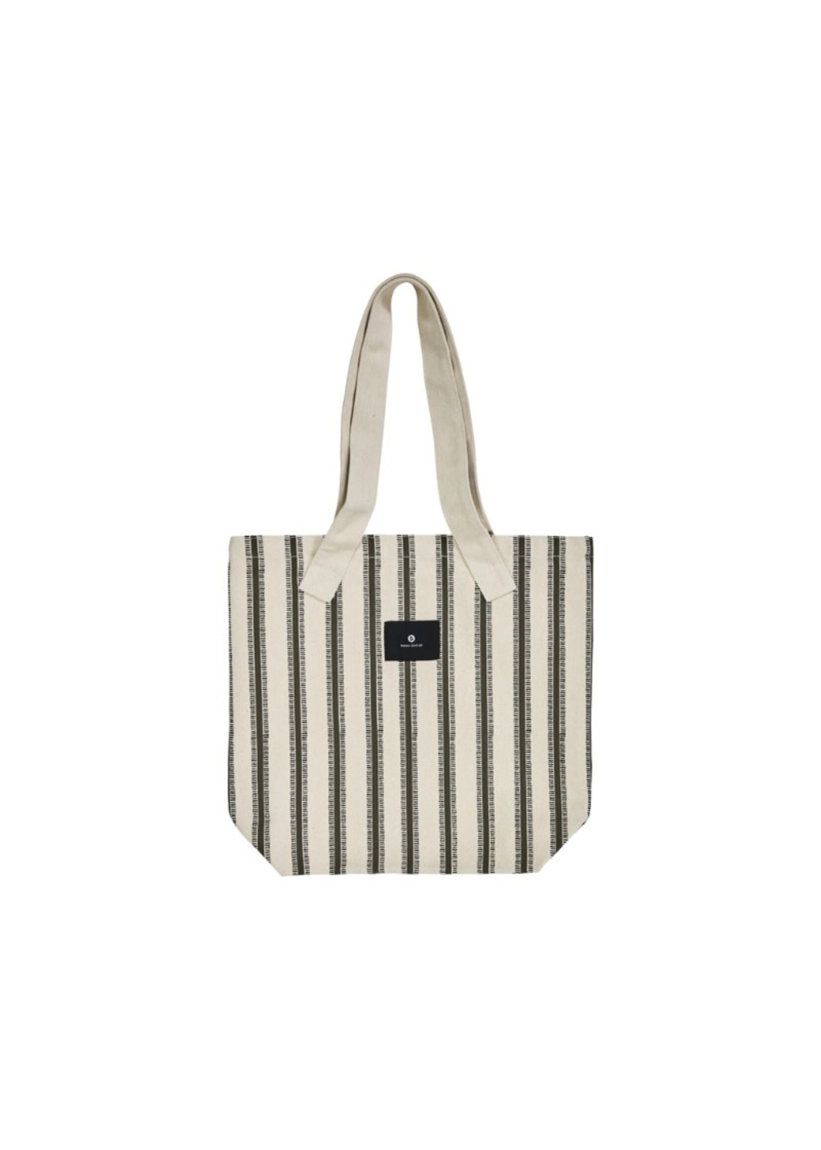 House Doctor Canva Tote Bag - Off-White/Brown