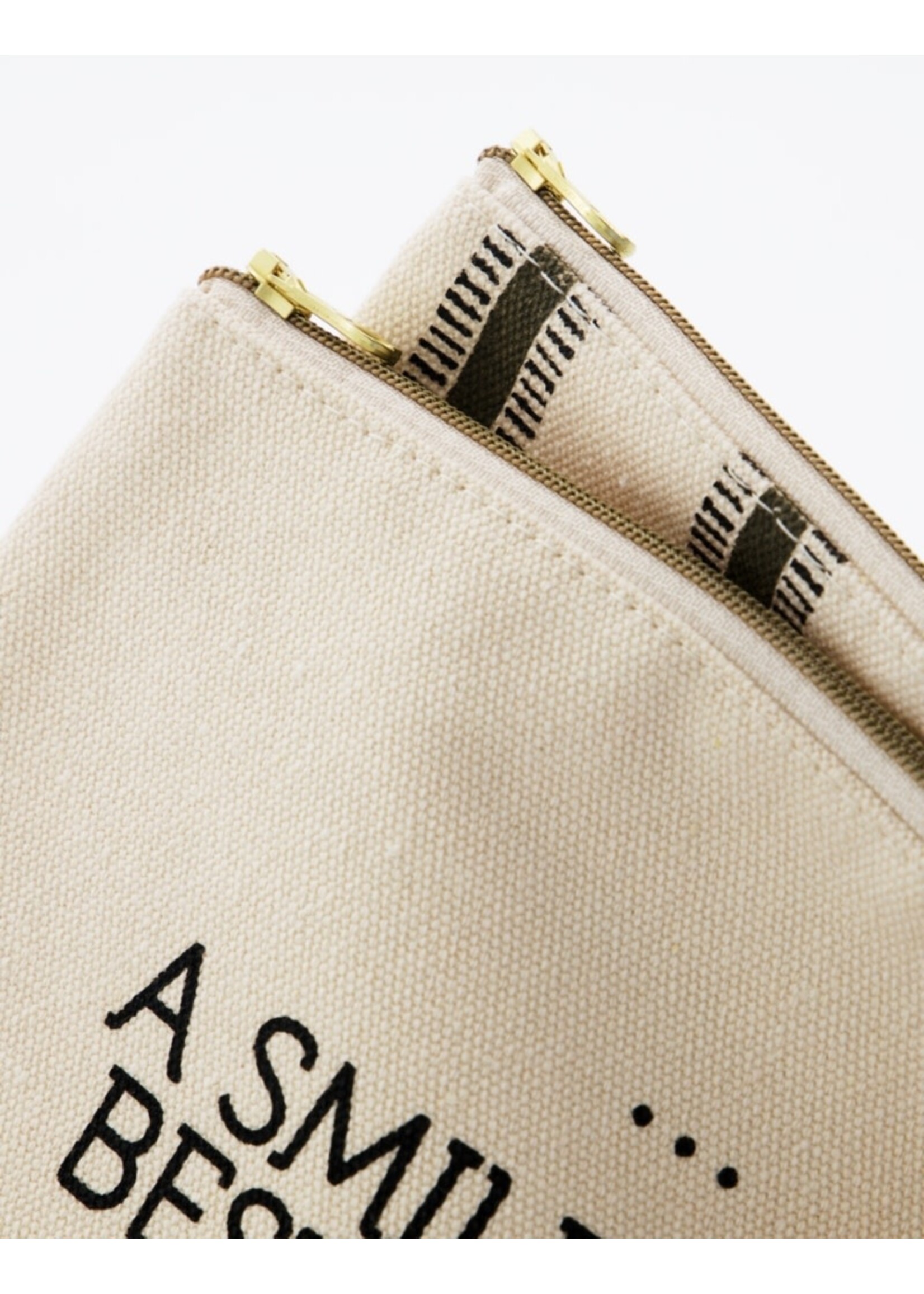 House Doctor Canva Clutch Set - Off-White/Brown