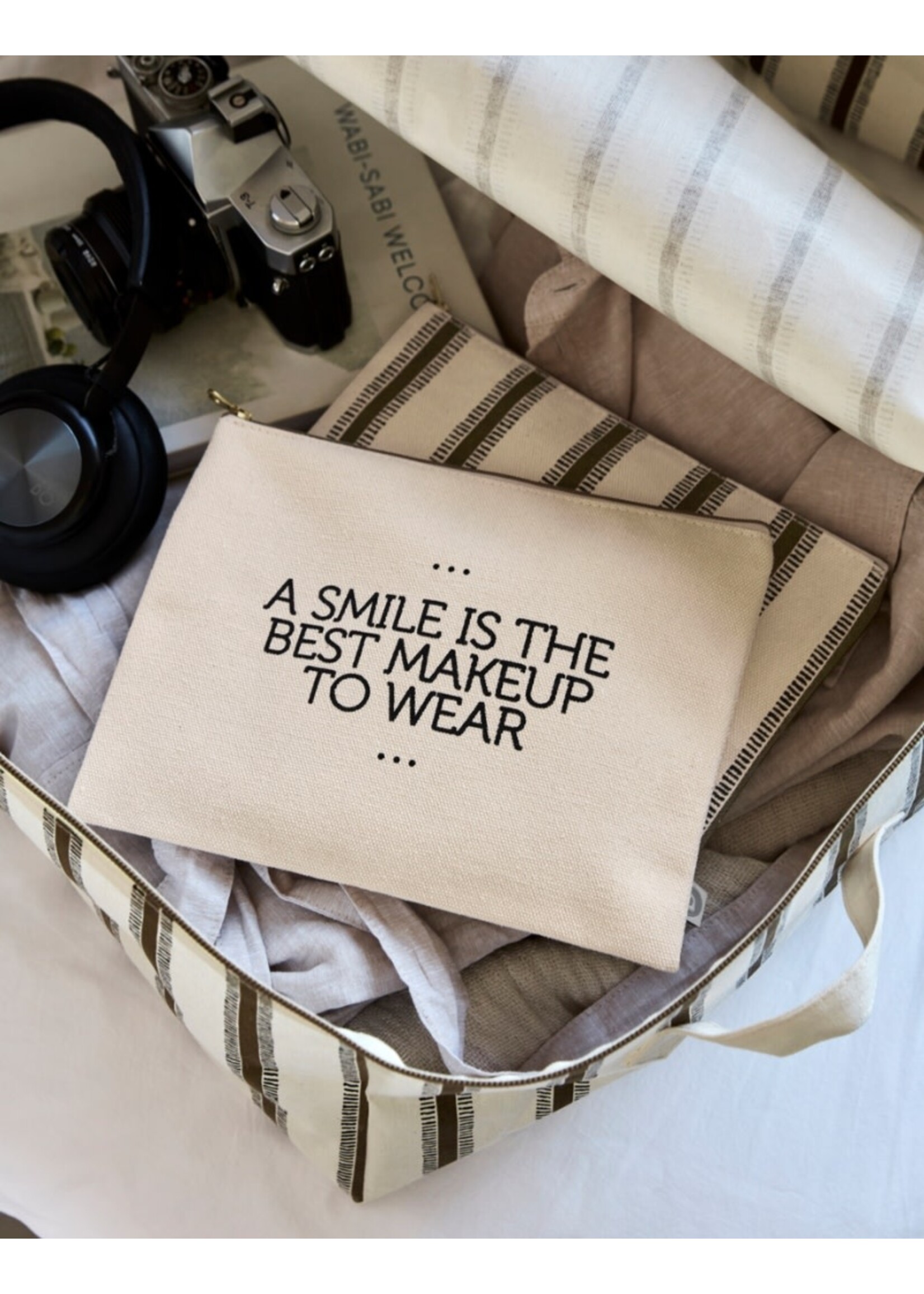 House Doctor Canva Clutch Set - Off-White/Brown