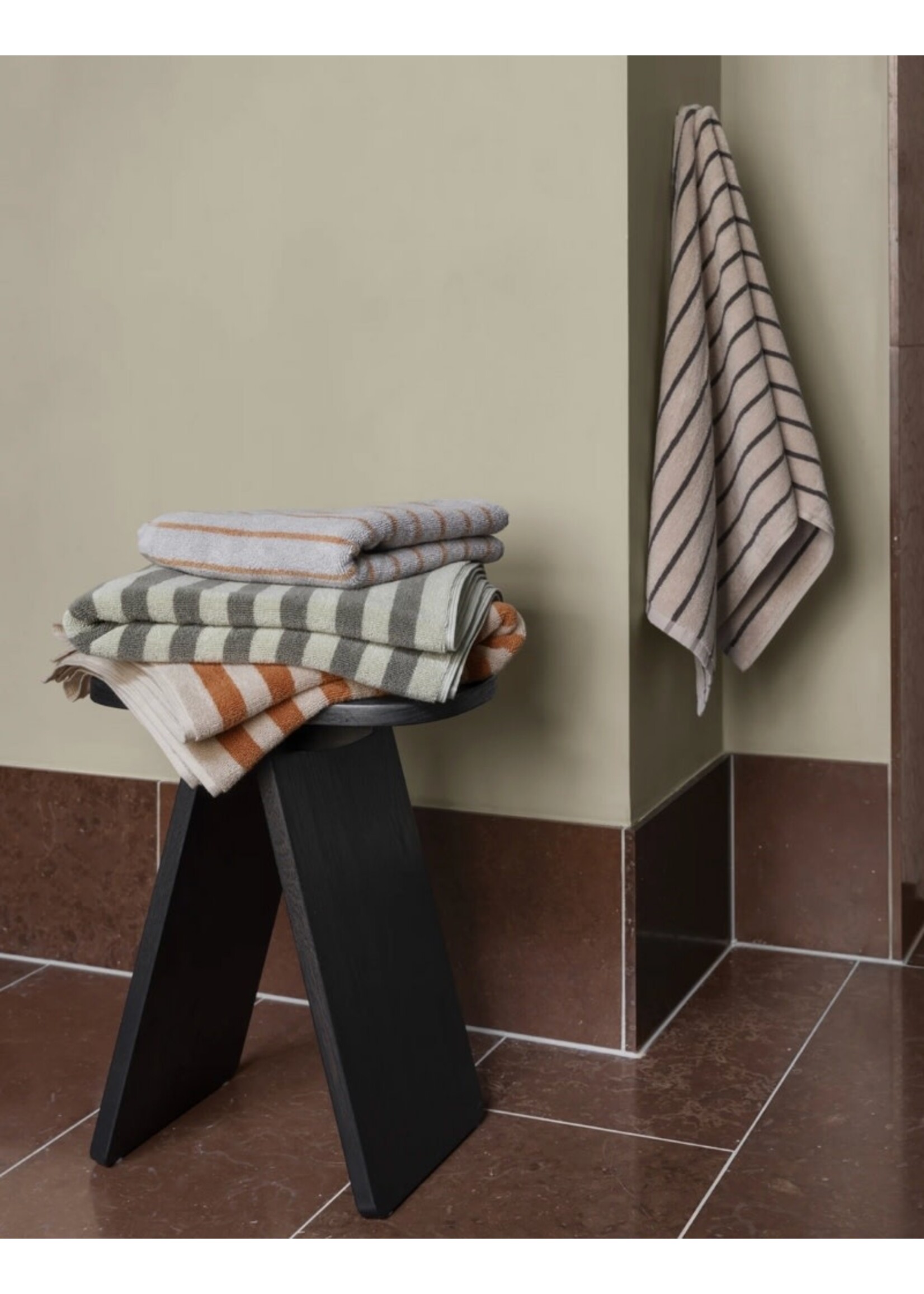 Blomus Arto Hand Towel - Moonbeam/Amber Brown