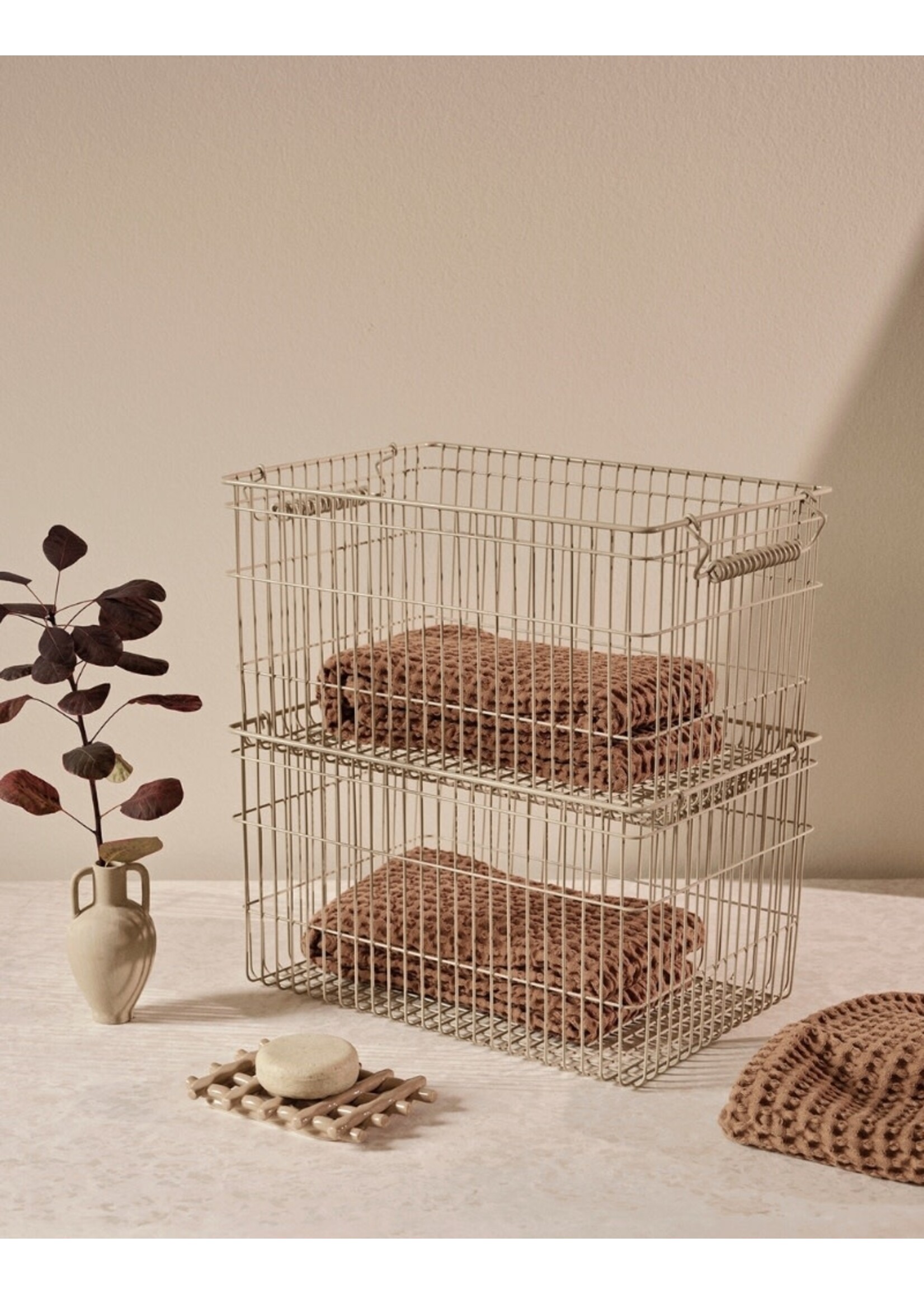 Ferm Living Cala Stackable Baskets - Set of 2 - Cashmere