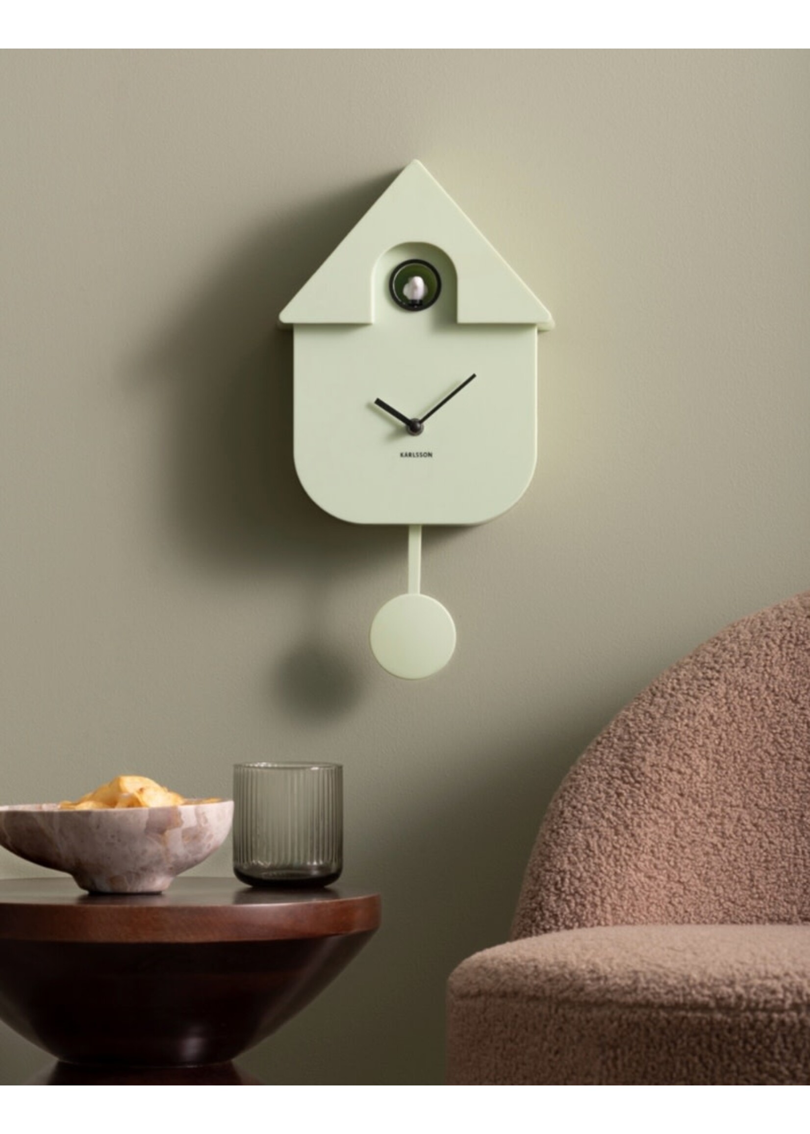 Karlsson Cuckoo Wall Clock - Soft Green
