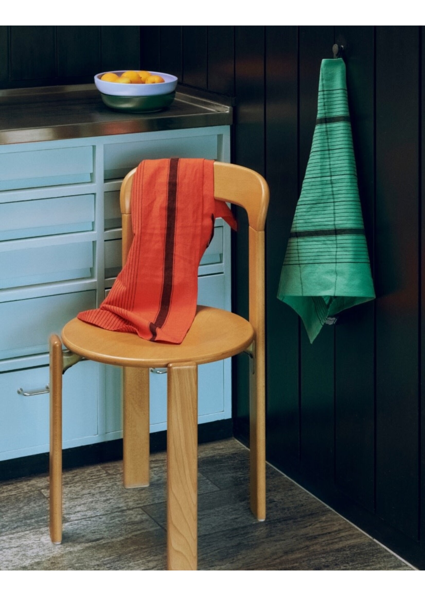 HAY Linear Tea Towel - Warm Red