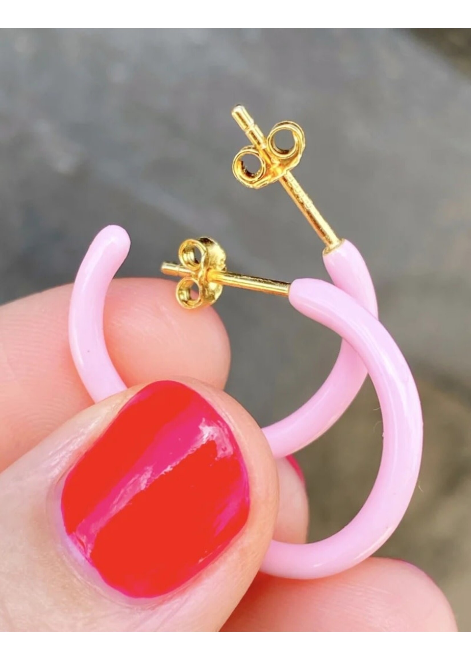 LULU Copenhagen Color Hoops M - Light Pink