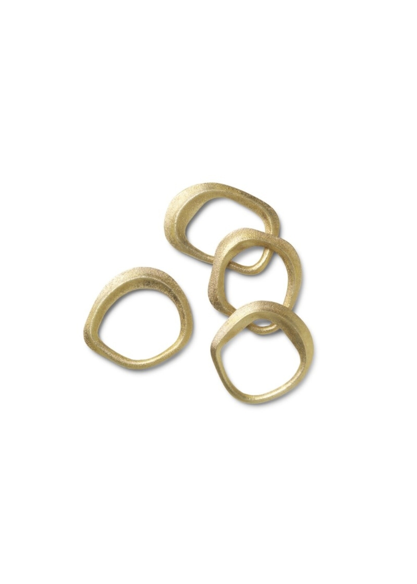 Ferm Living Flow Napkin Rings - Set of 4 - Brass