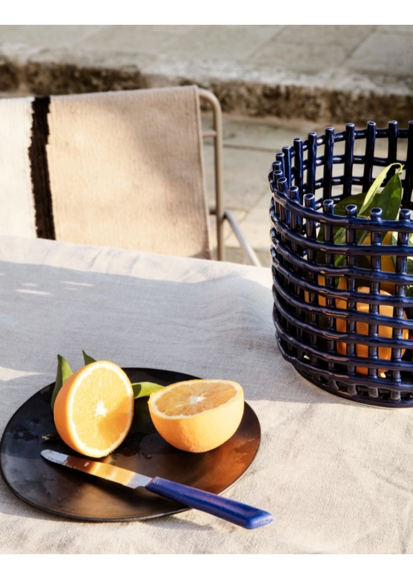 Ferm Living Ceramic Basket - L - Blue