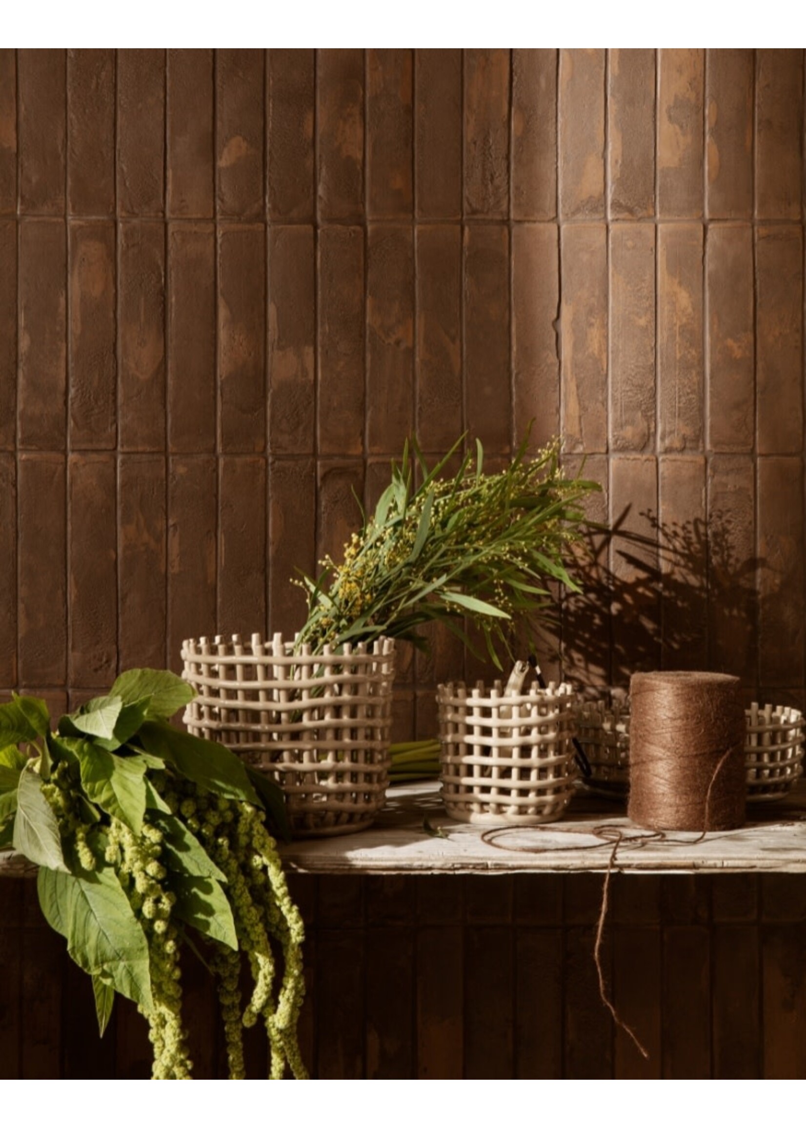 Ferm Living Ceramic Basket - L - Cashmere