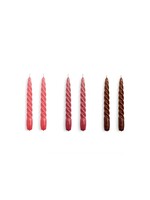 HAY Candle Twist - Set of 6 - Raspberry/Dark Punch/Brown