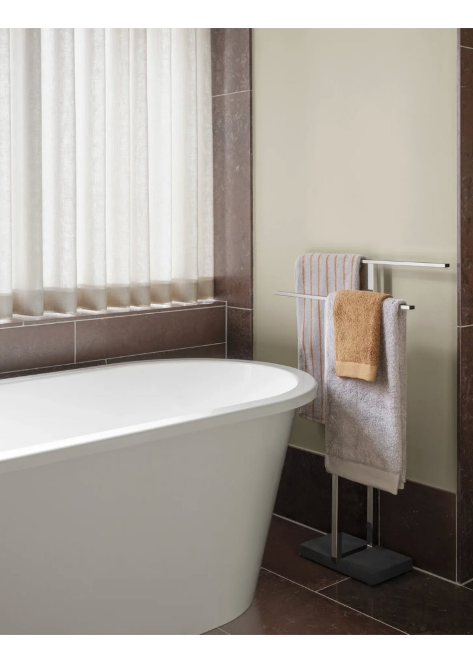 Blomus Arto Bath Towel - Moonbeam/Amber Brown