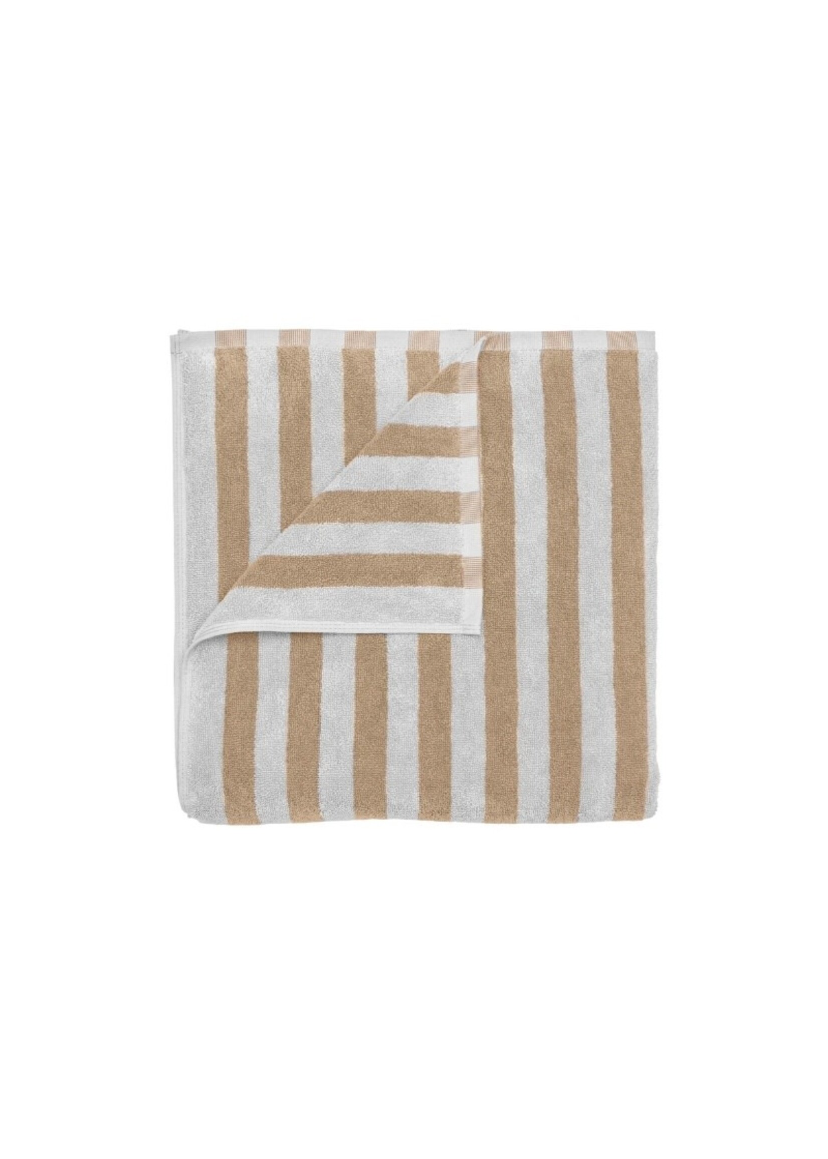 Blomus Arto Bath Towel - Thick Stripe - Micro Chip/Tan