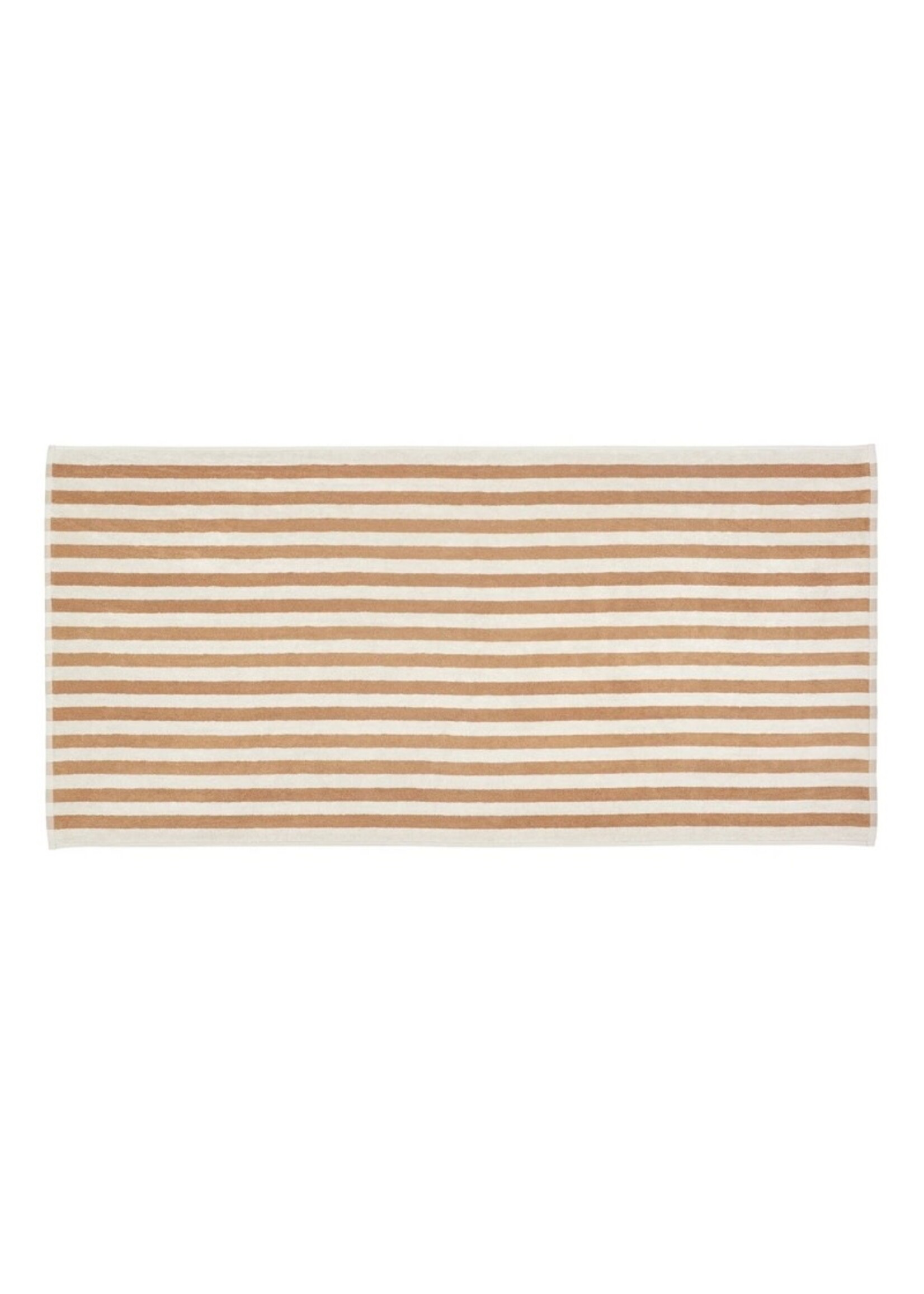Blomus Arto Bath Towel - Thick Stripe - Moonbeam/Amber Brown