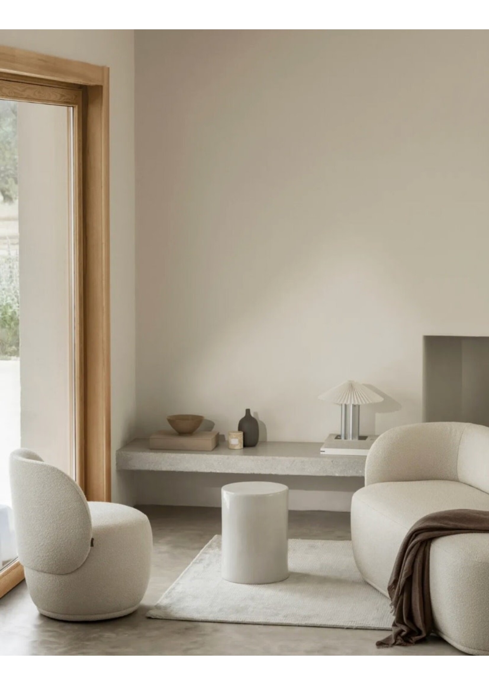 Blomus Toru Ceramic Stool - Cylinder - Lily White